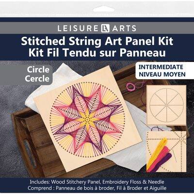  Wood Stitched String Art Kit with Floral Hummingbird