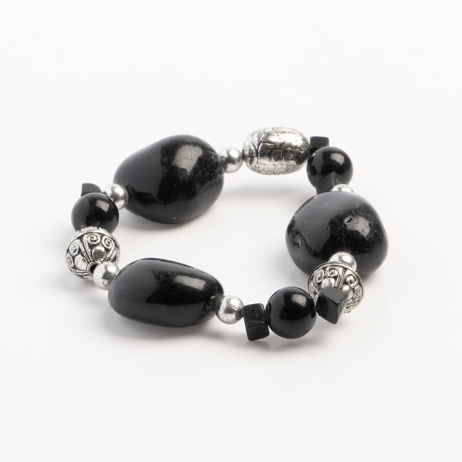 John Bead Onyx Dyed Black No.60 Natural Stone Bracelet