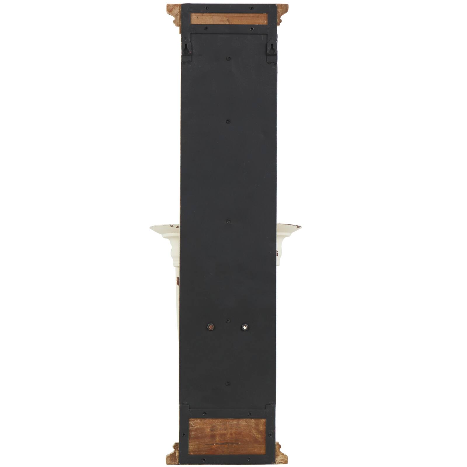 29" Brown Wood Pillar 2 Plate Scroll Wall Sconce