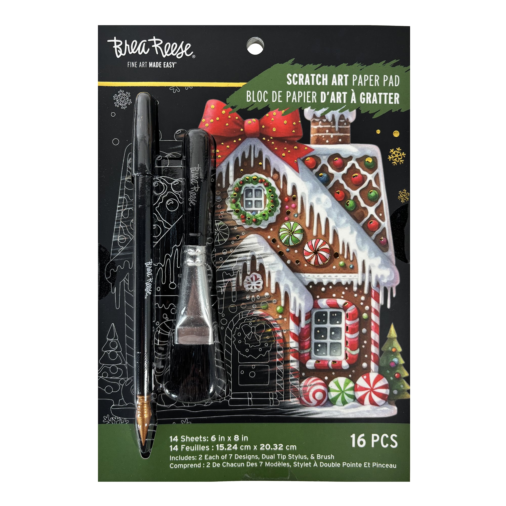 Brea Reese&#x2122; 6&#x22; x 8&#x22; Chillin&#x27; at Christmas Scratch Art Paper Pad