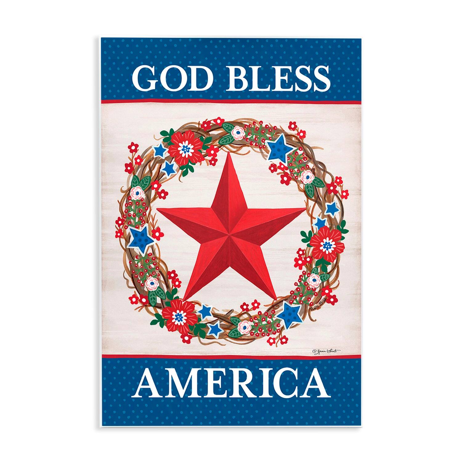 Stupell Industries God Bless America Wreath Wall Plaque Art