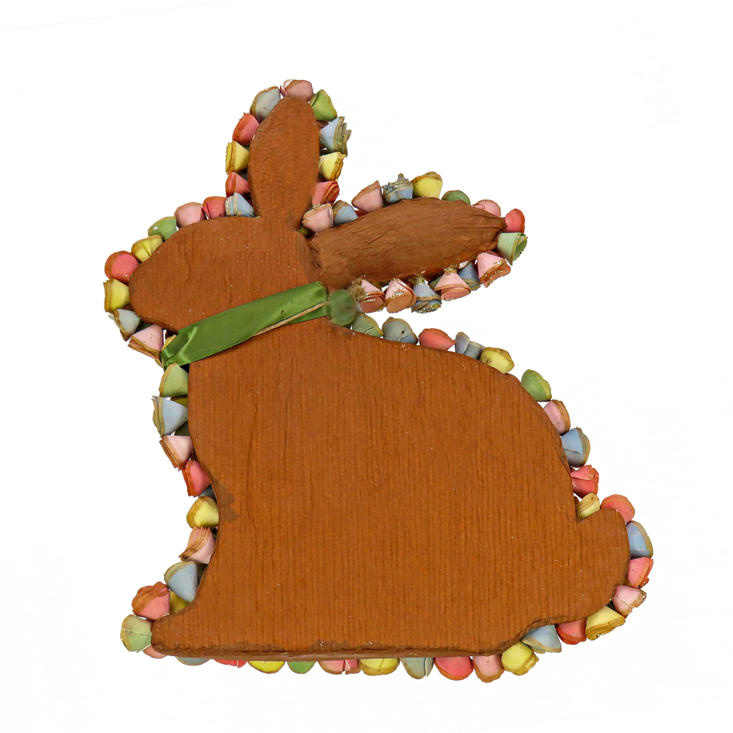 18" Multicolor Floral Bunny Wall Accent