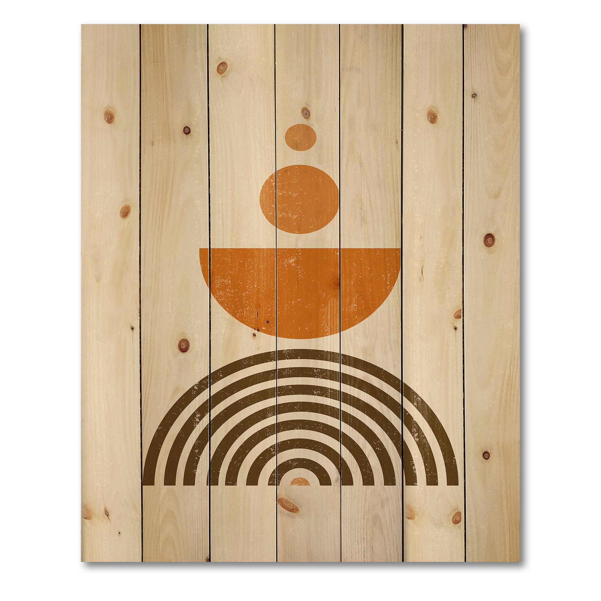 Designart - Abstract Rainbow Sun and Moon In Earth Tones V