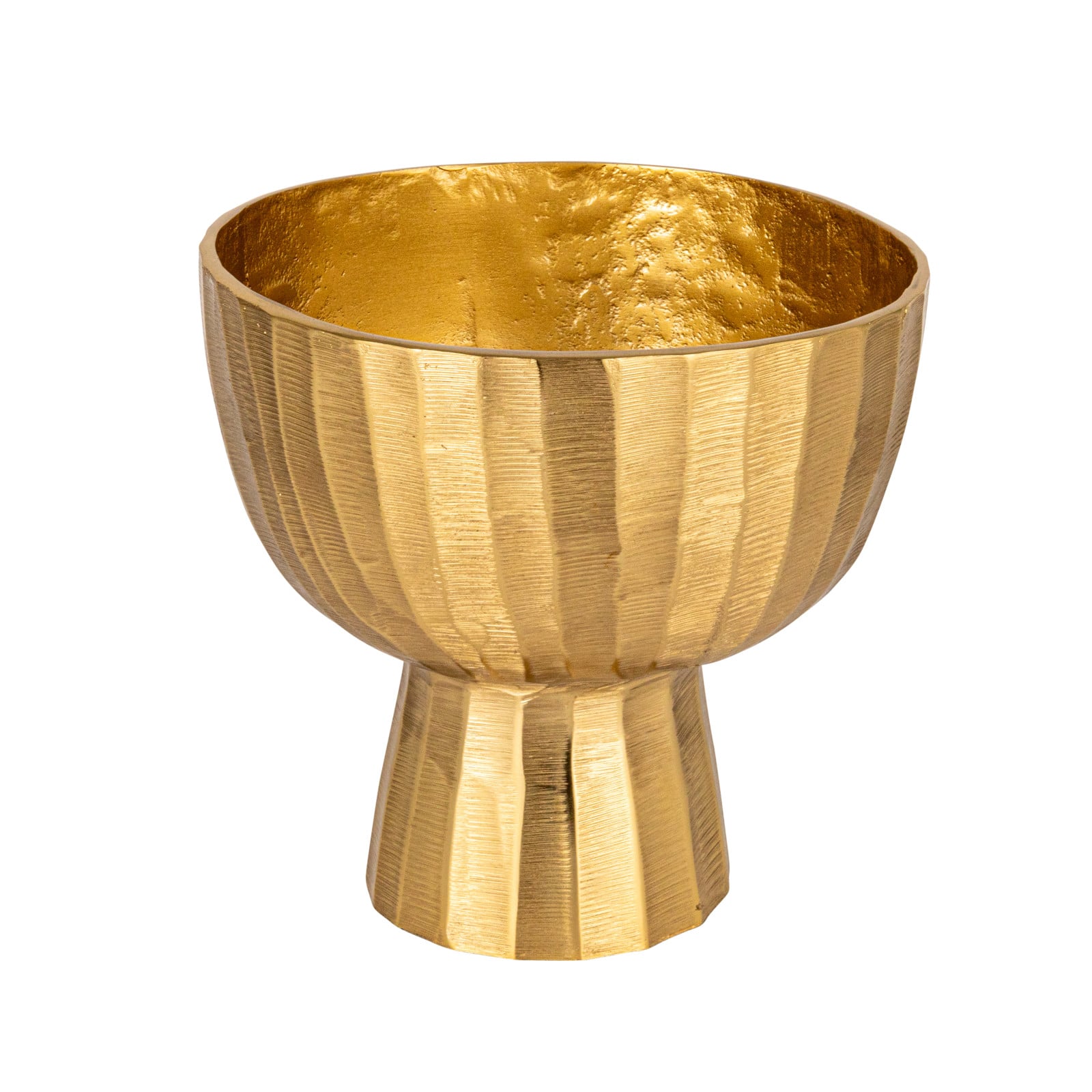 Hello Honey&#xAE; 8.5&#x22; Gold Aureate Creased Metal Planter