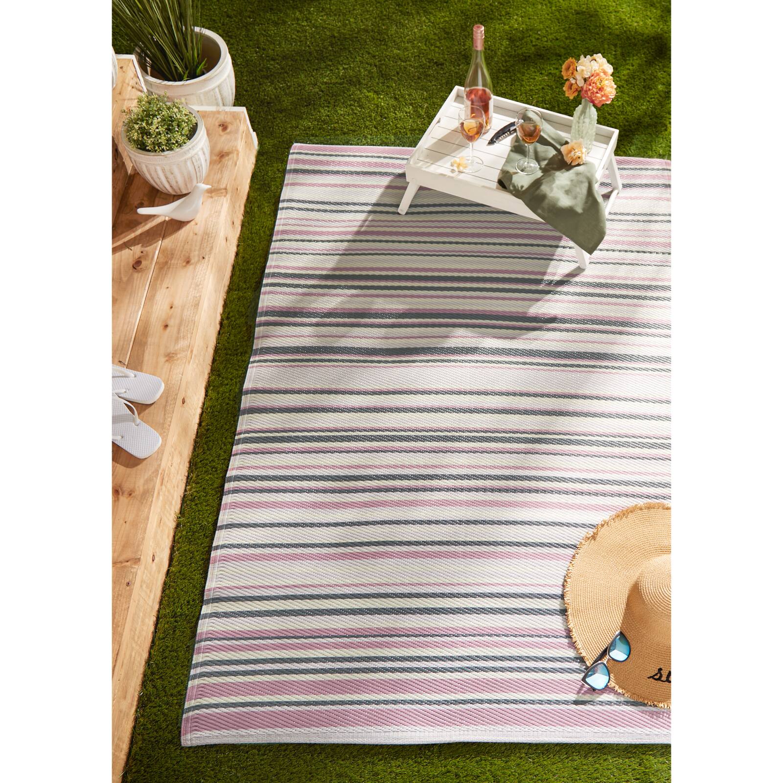 DII&#xAE; Multi Tone Striped Outdoor Rug, 4ft. x 6ft.