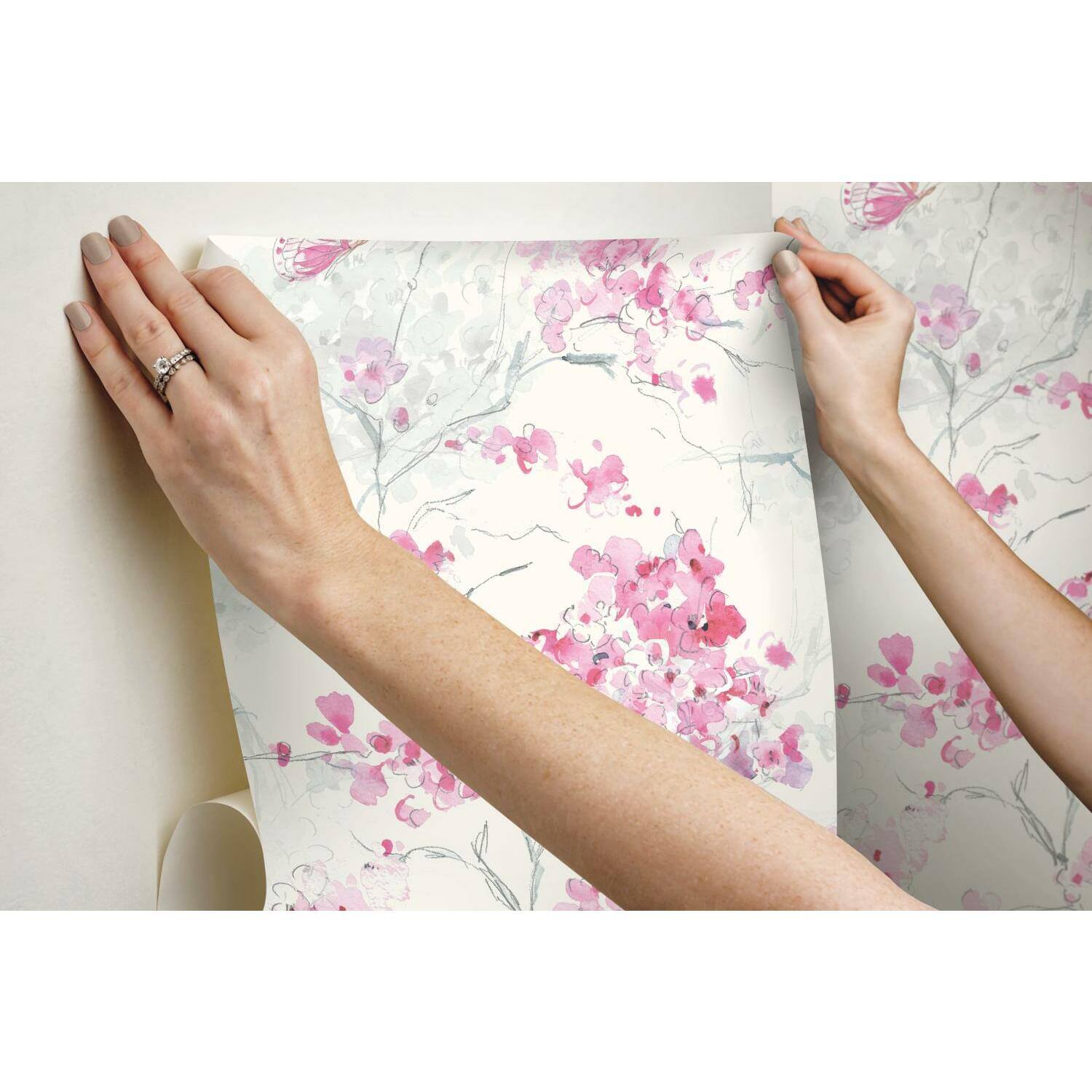 RoomMates Cherry Blossoms Peel &#x26; Stick Wallpaper