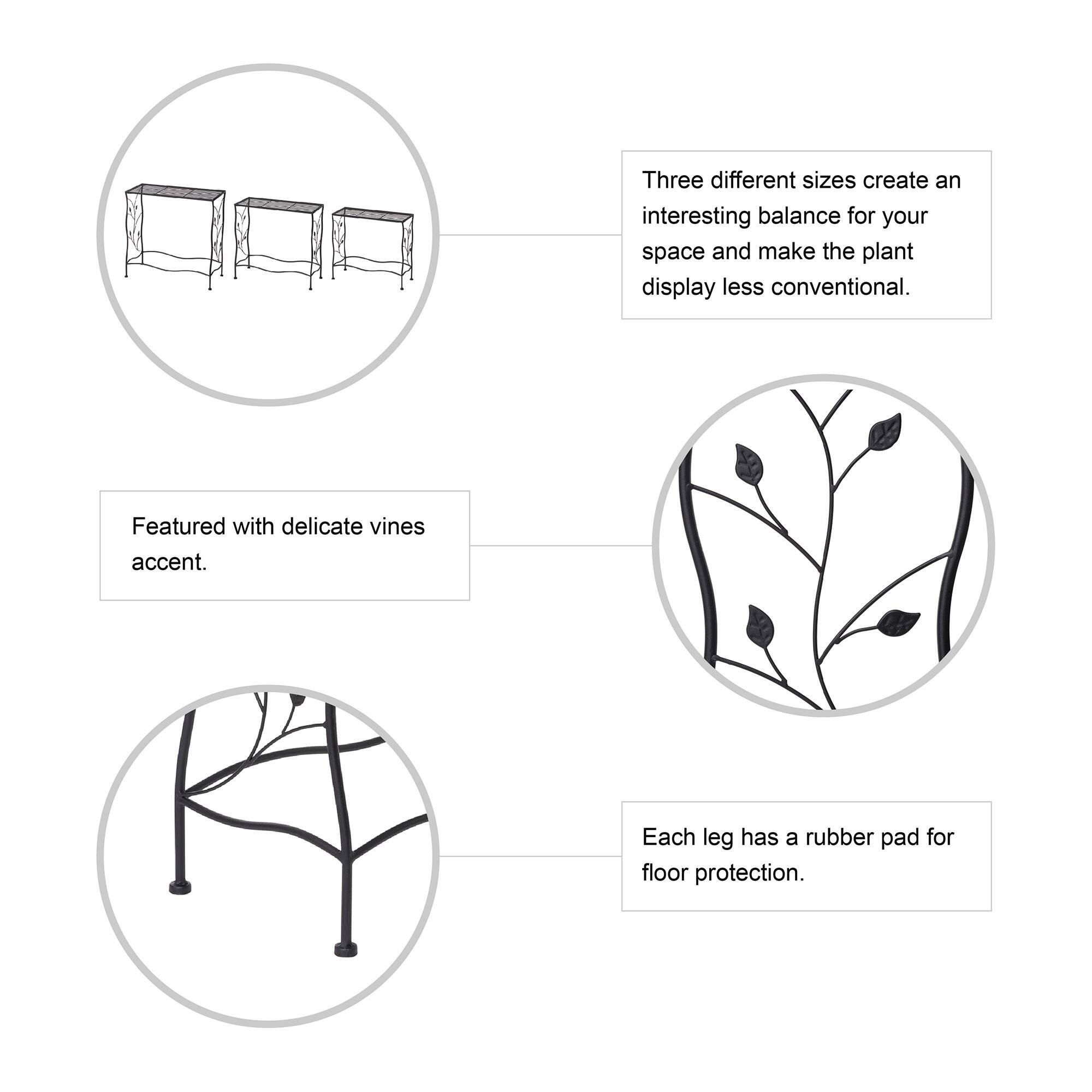 Glitzhome® Black Rectangular Nesting Metal Planter Set