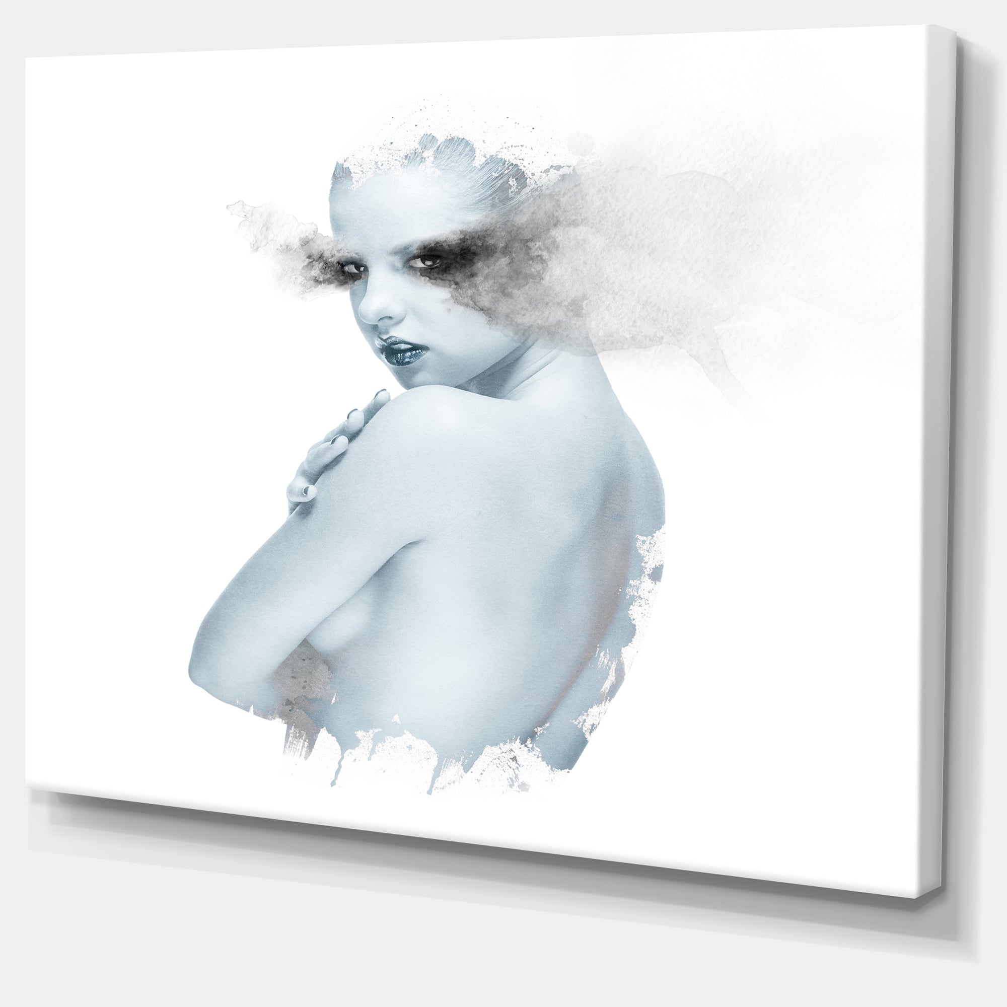 Designart - Beautiful Young Woman Double Exposure - Portrait Canvas Art Print
