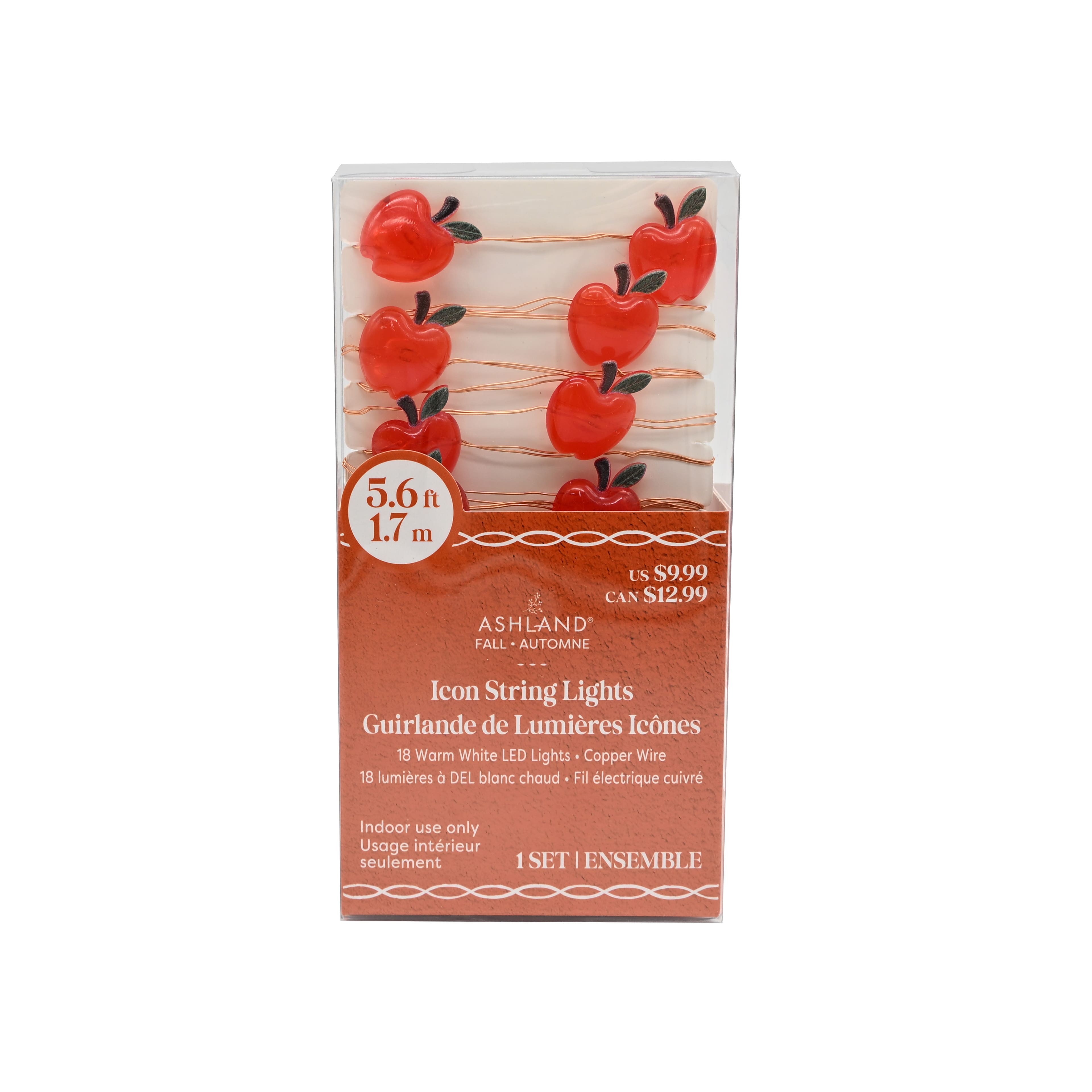 18ct. Warm White LED Apple Icon String Lights by Ashland&#xAE;