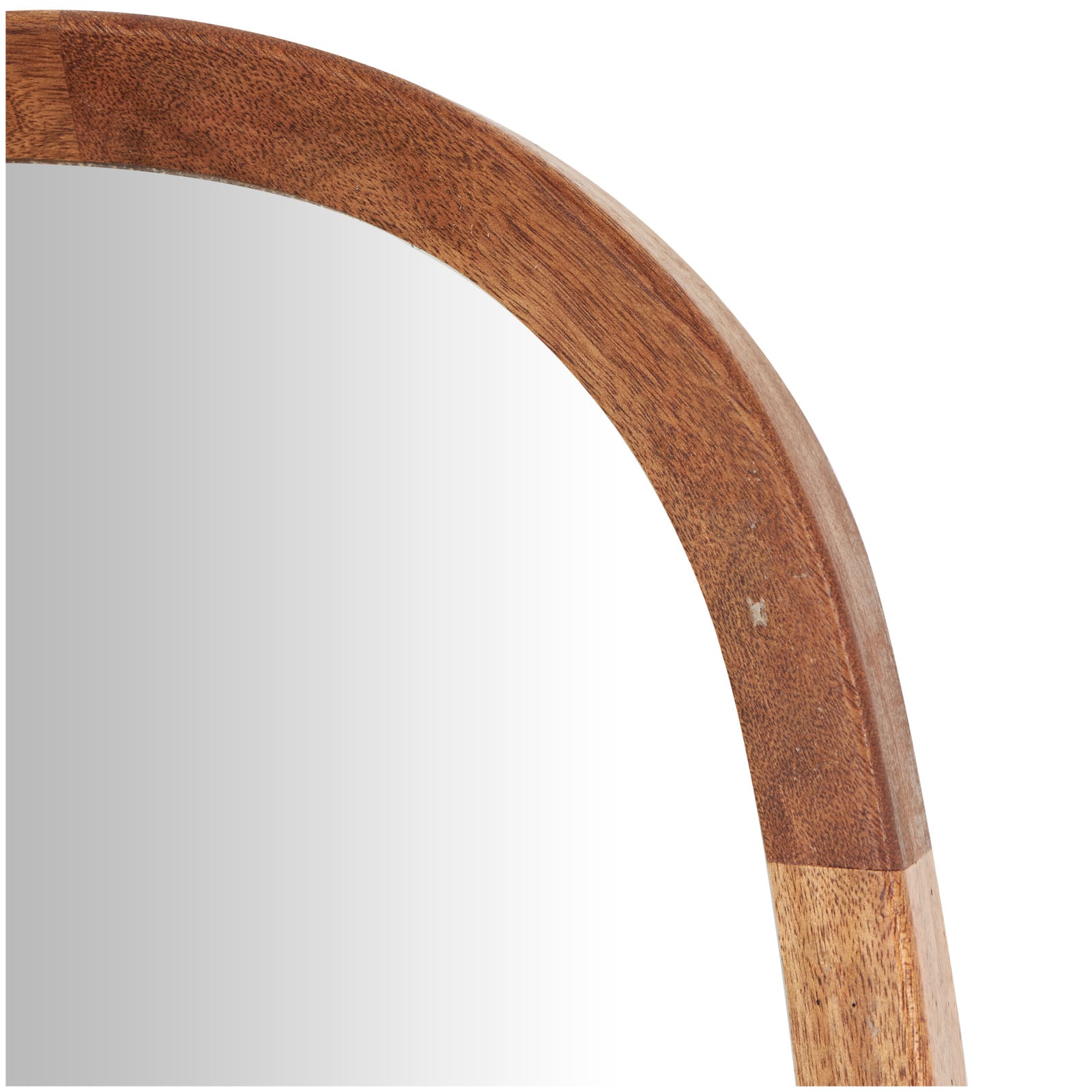 40&#x22; Brown Simplistic Wooden Wall Mirror with Rounded Edges