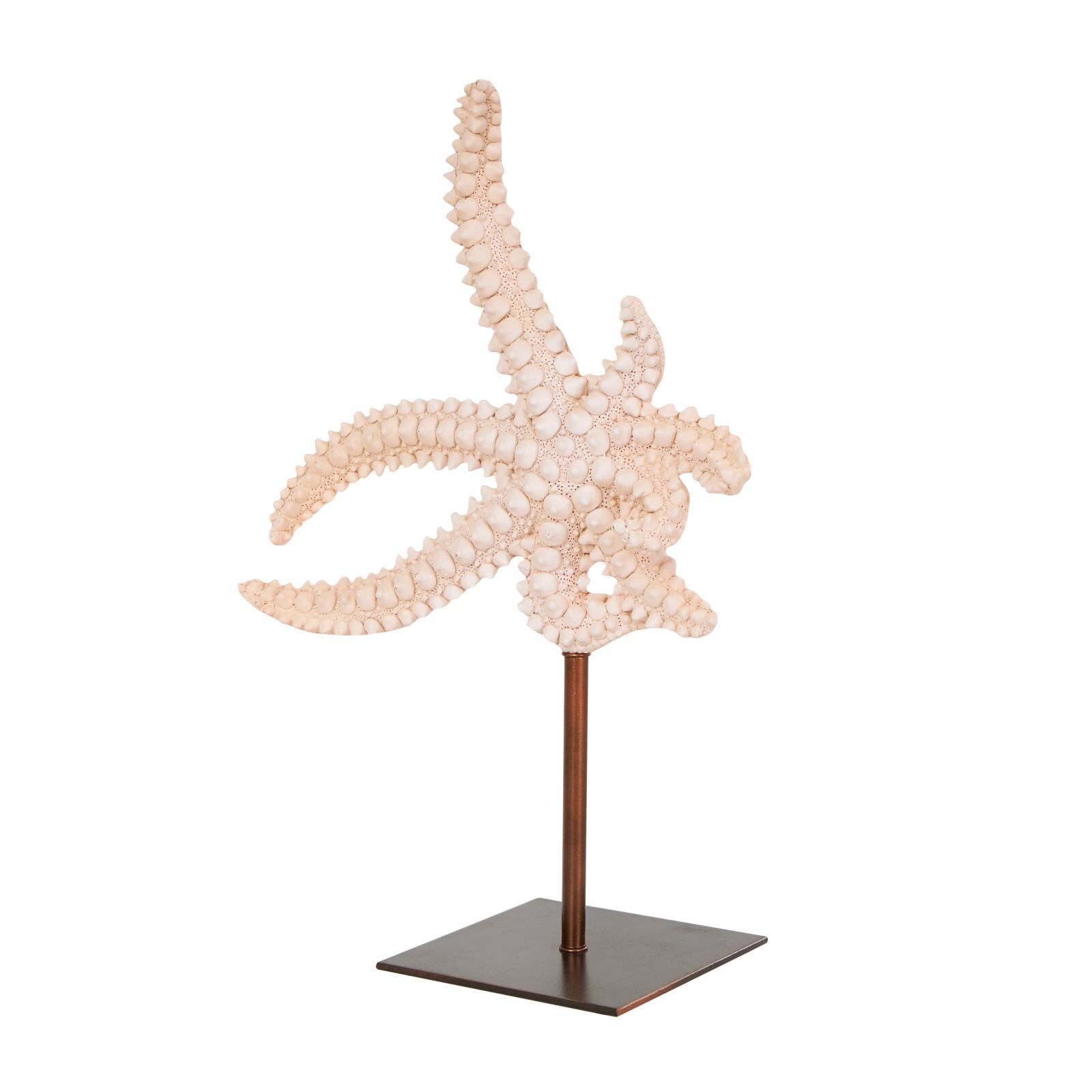 12&#x22; Pink Starfish Sculpture with Copper Stand