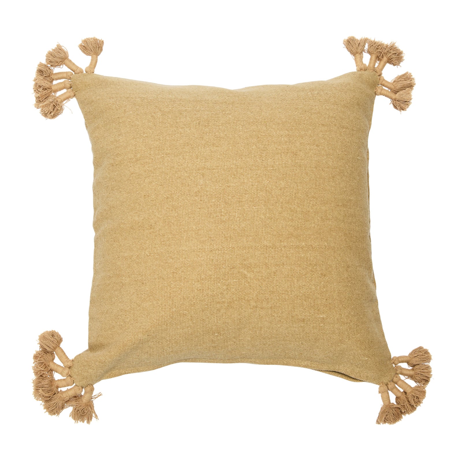 Hello Honey® Tan Square Canvas Pillow Cover with Tassels