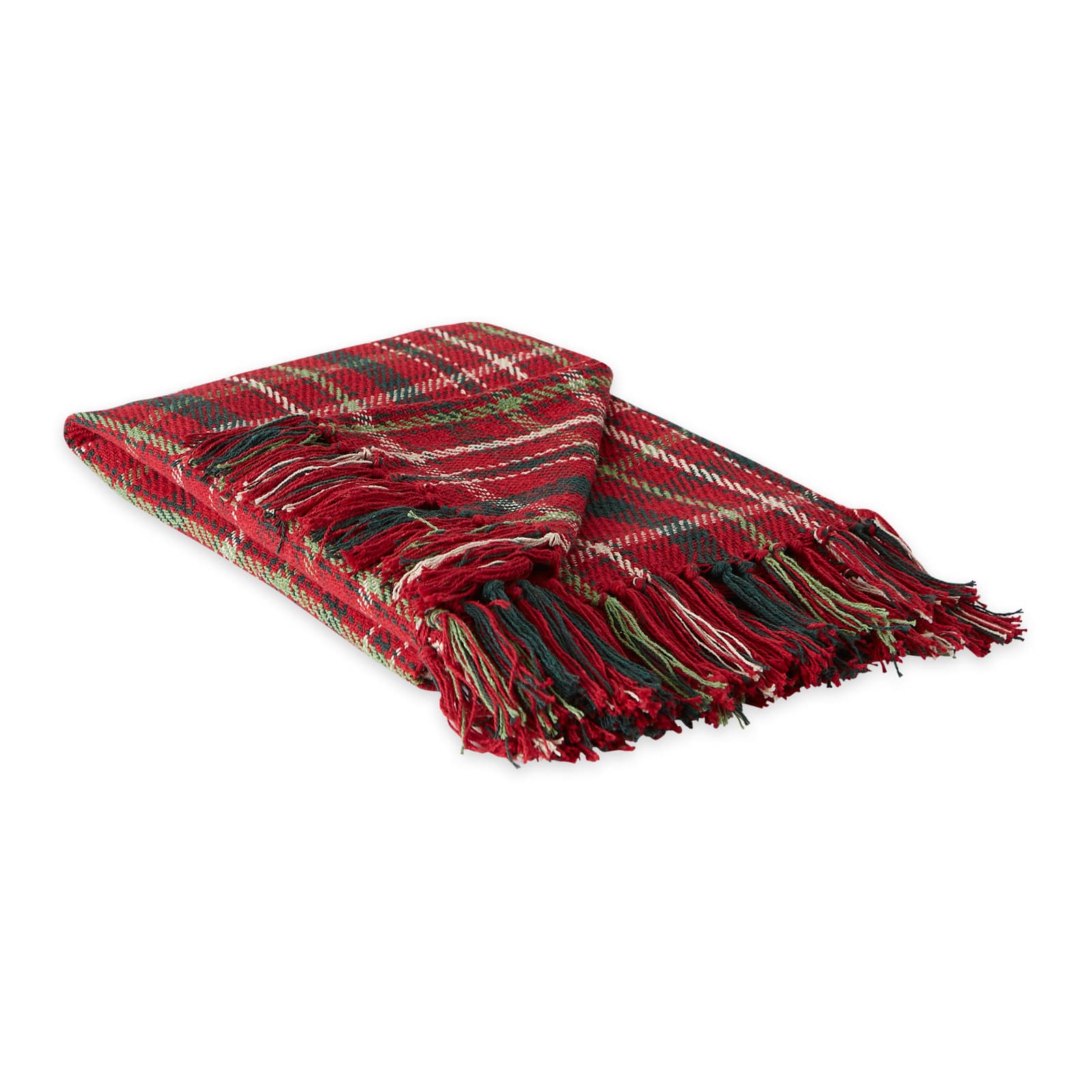 DII&#xAE; Tartan Holly Plaid Recycled Cotton Throw