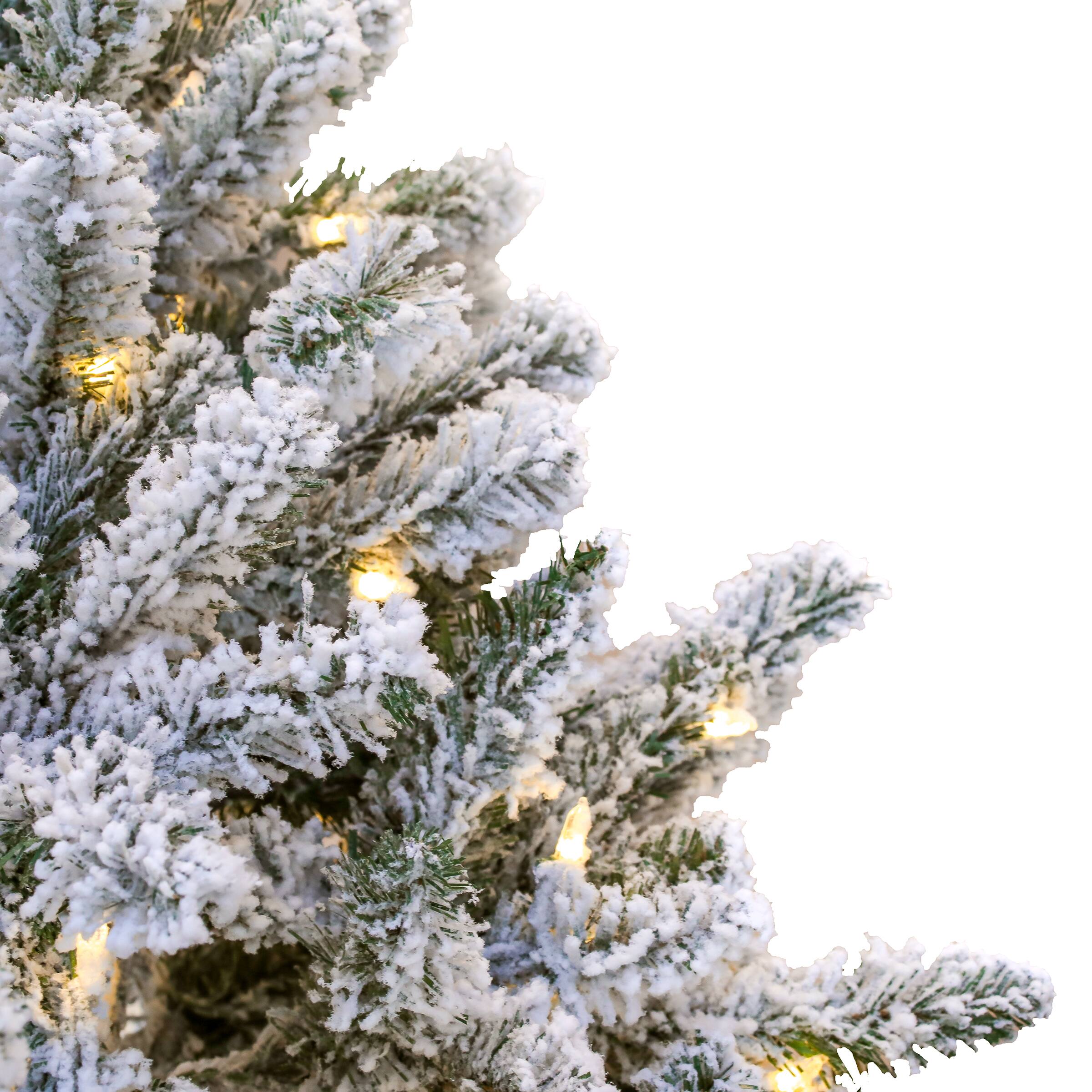 9ft. Pre-Lit Snowy Hudson Artificial Christmas Tree, Warm White LED Lights