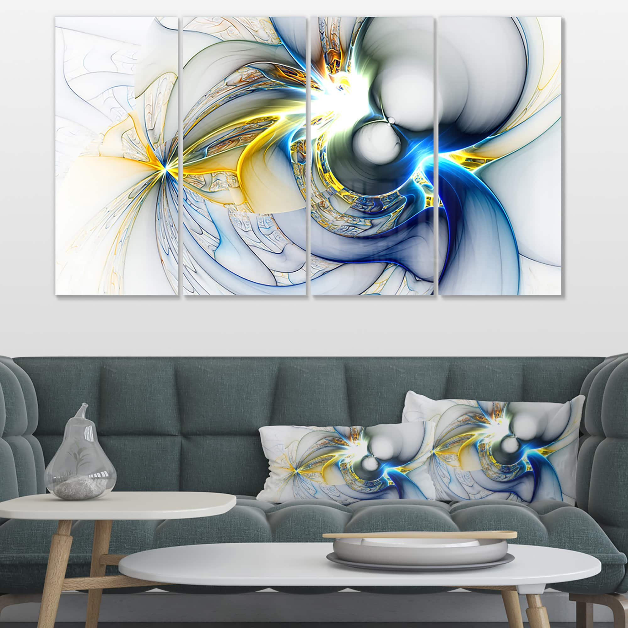 Designart - Shining Multi Colored Plasma - Abstract Wall Art Canvas