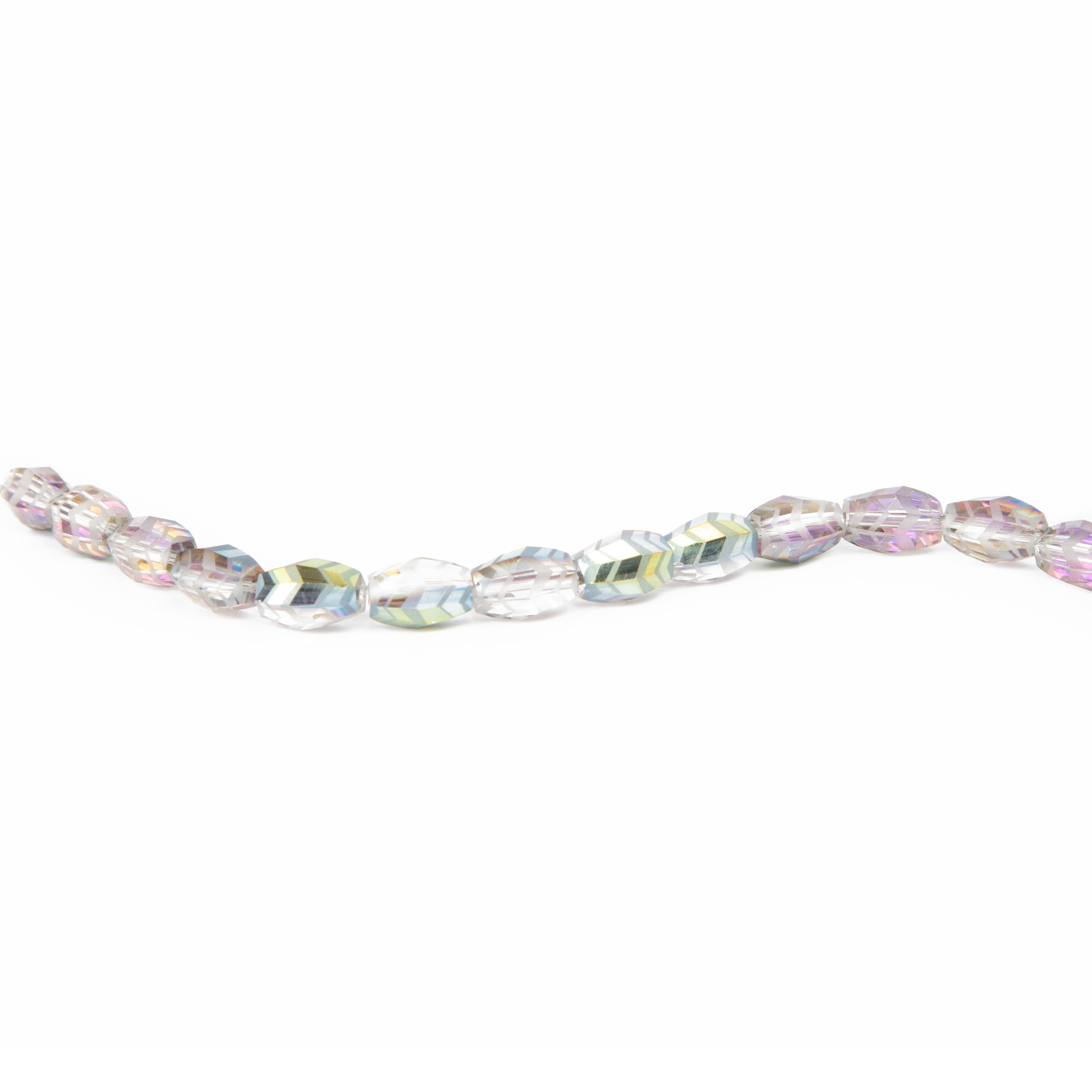 12 Pack: AB Glass Faceted Oval Beads, 11mm by Bead Landing™