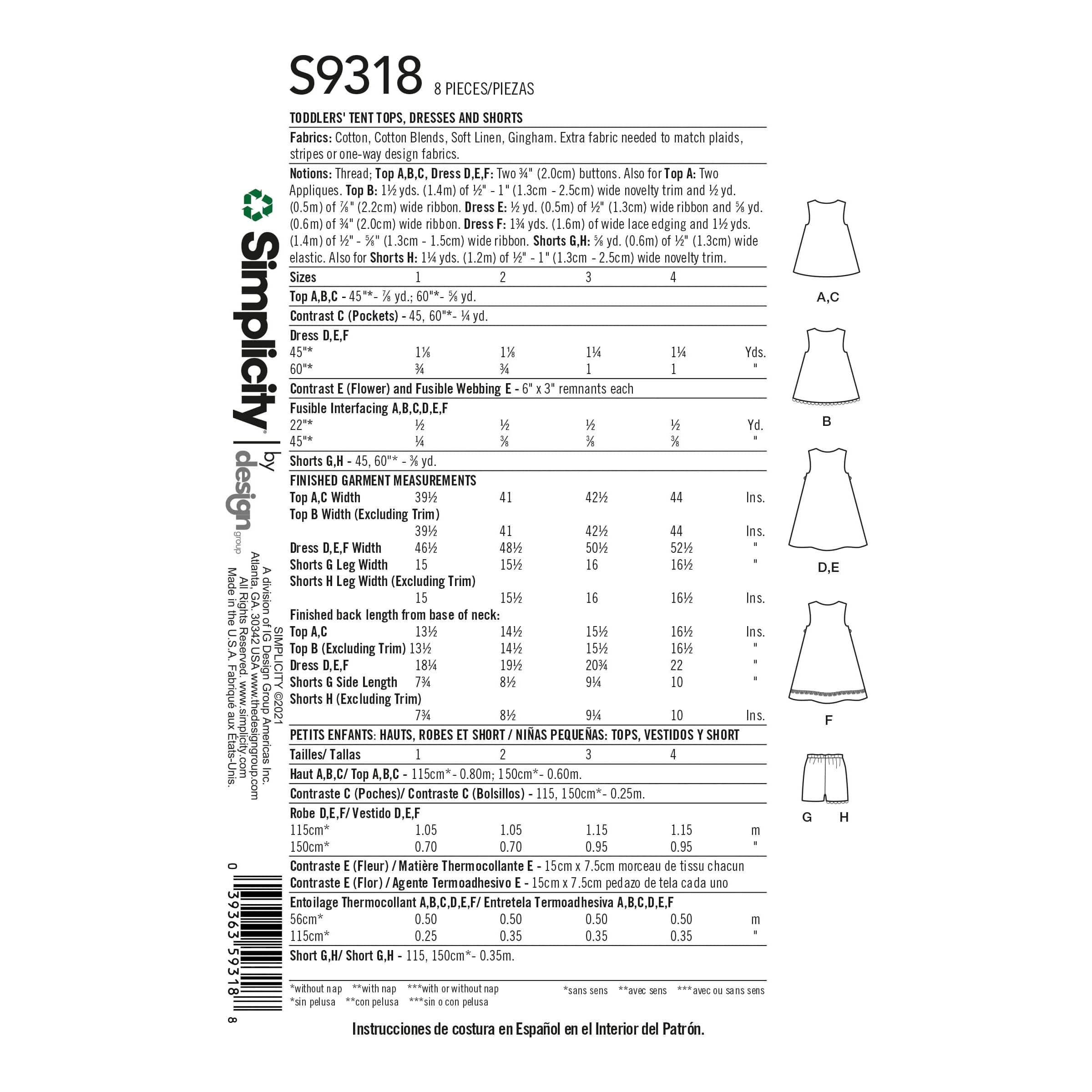 Simplicity® Pattern CS9318 (1-2-3-4)