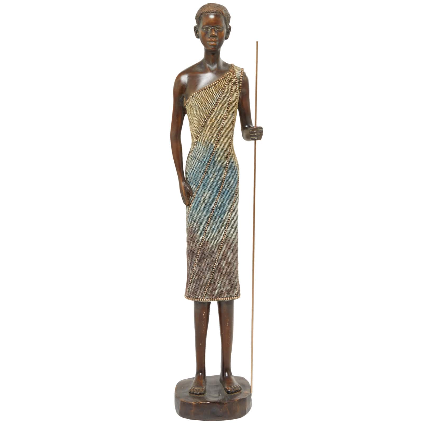 28&#x22; Multicolor Polystone Standing Woman with Intricate Details Sculpture