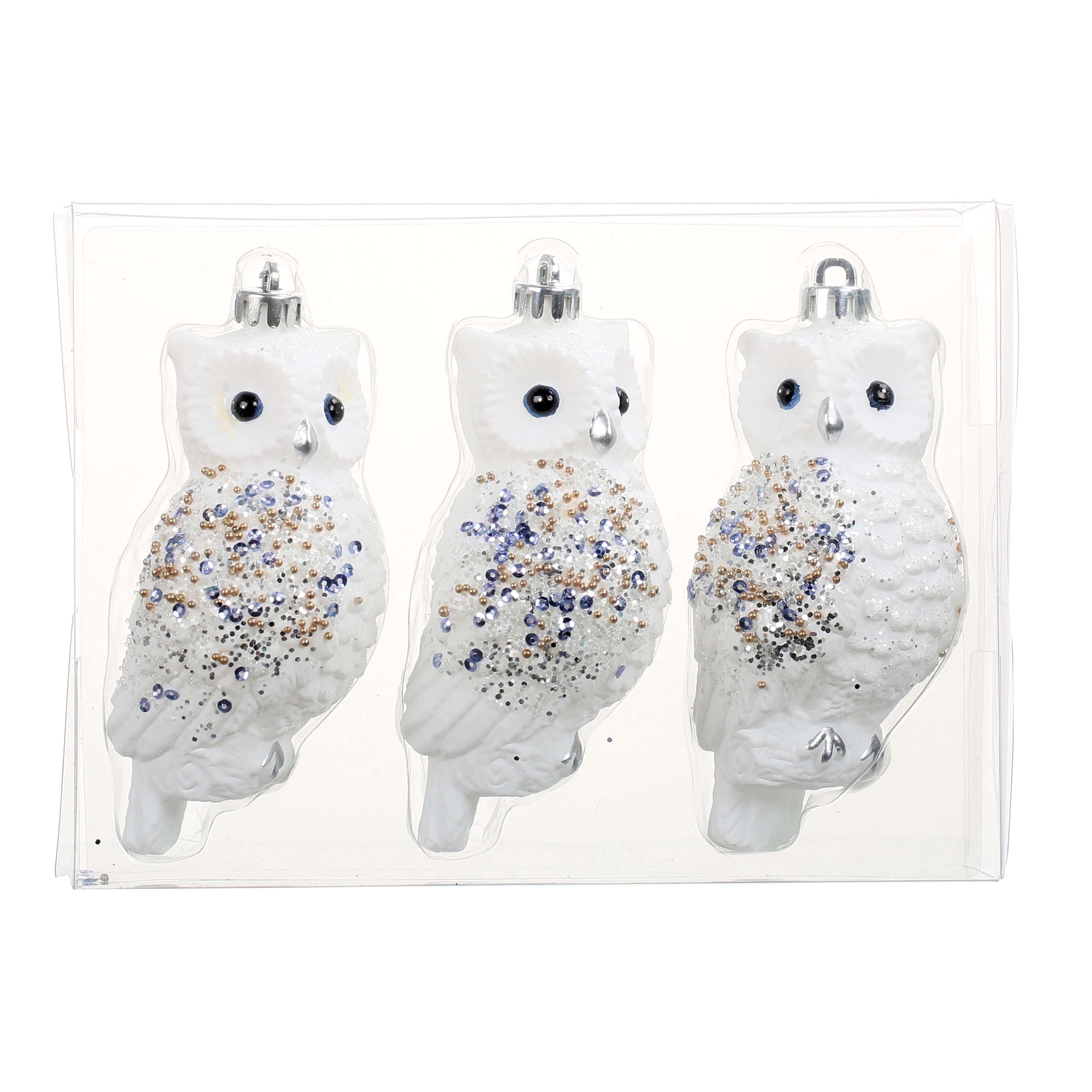 3 Pack 5&#x22; Owl Shatterproof Ornaments by Ashland&#xAE;