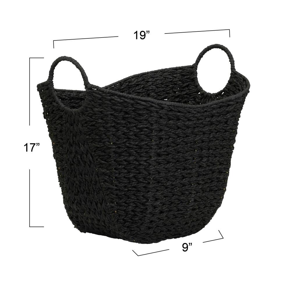 Household Essentials 17.5&#x22; Woven Paper Rope Basket with Handles