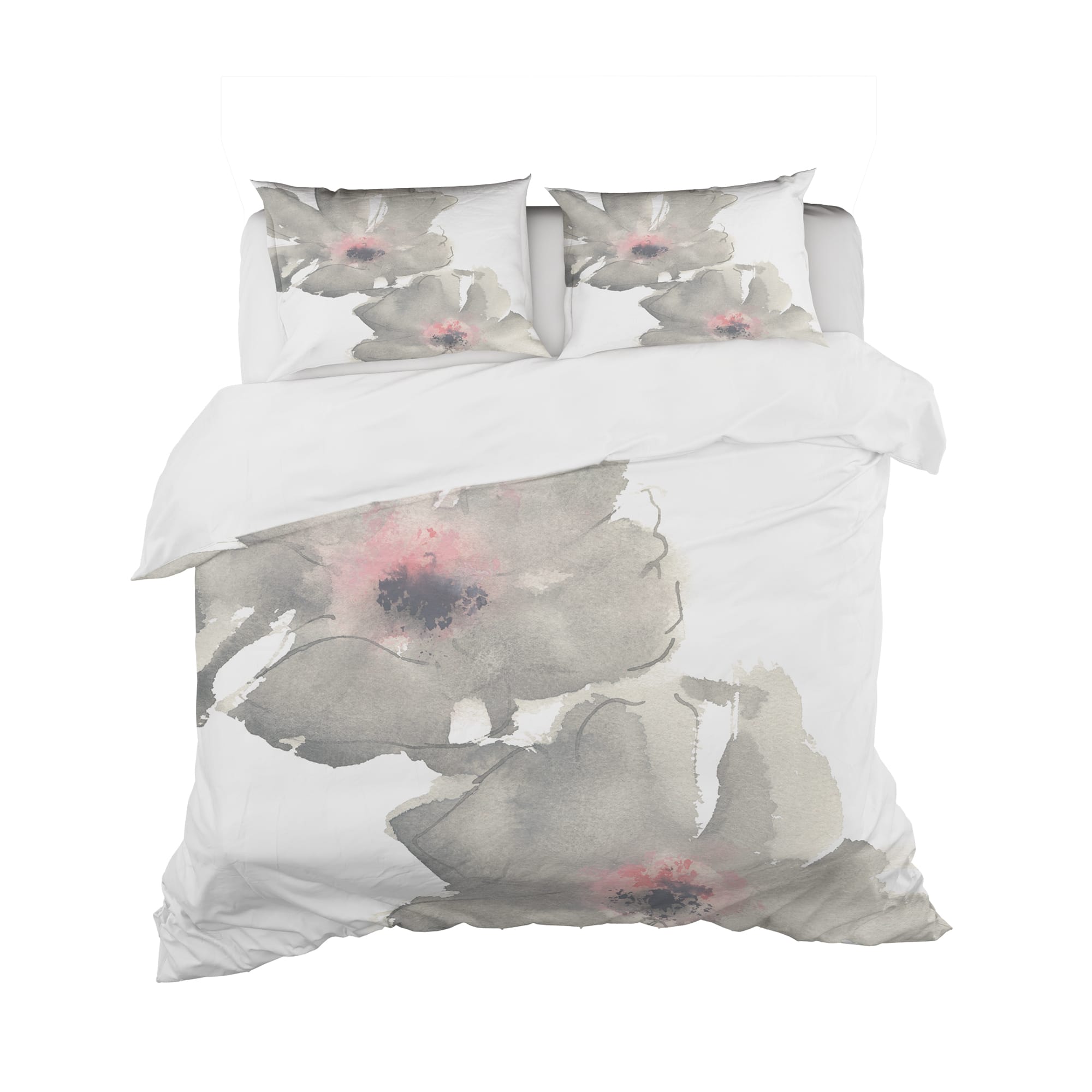 Designart &#x27;Shabby Gray Blush Cosmo II&#x27; Shabby Bedding Set - Duvet Cover &#x26; Shams