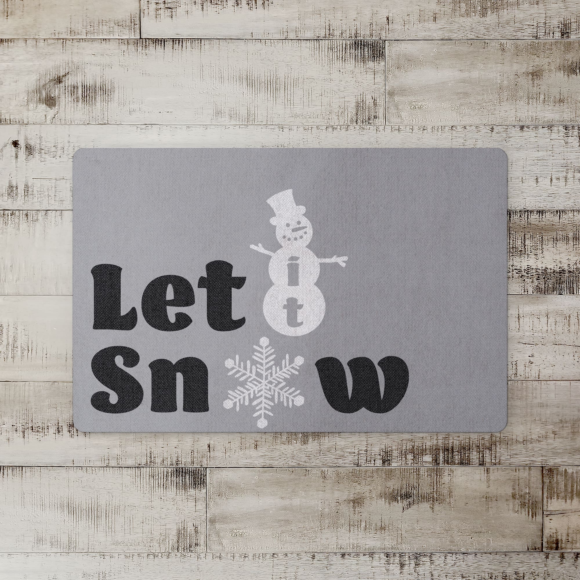 Let It Snow Snowman Floor Mat