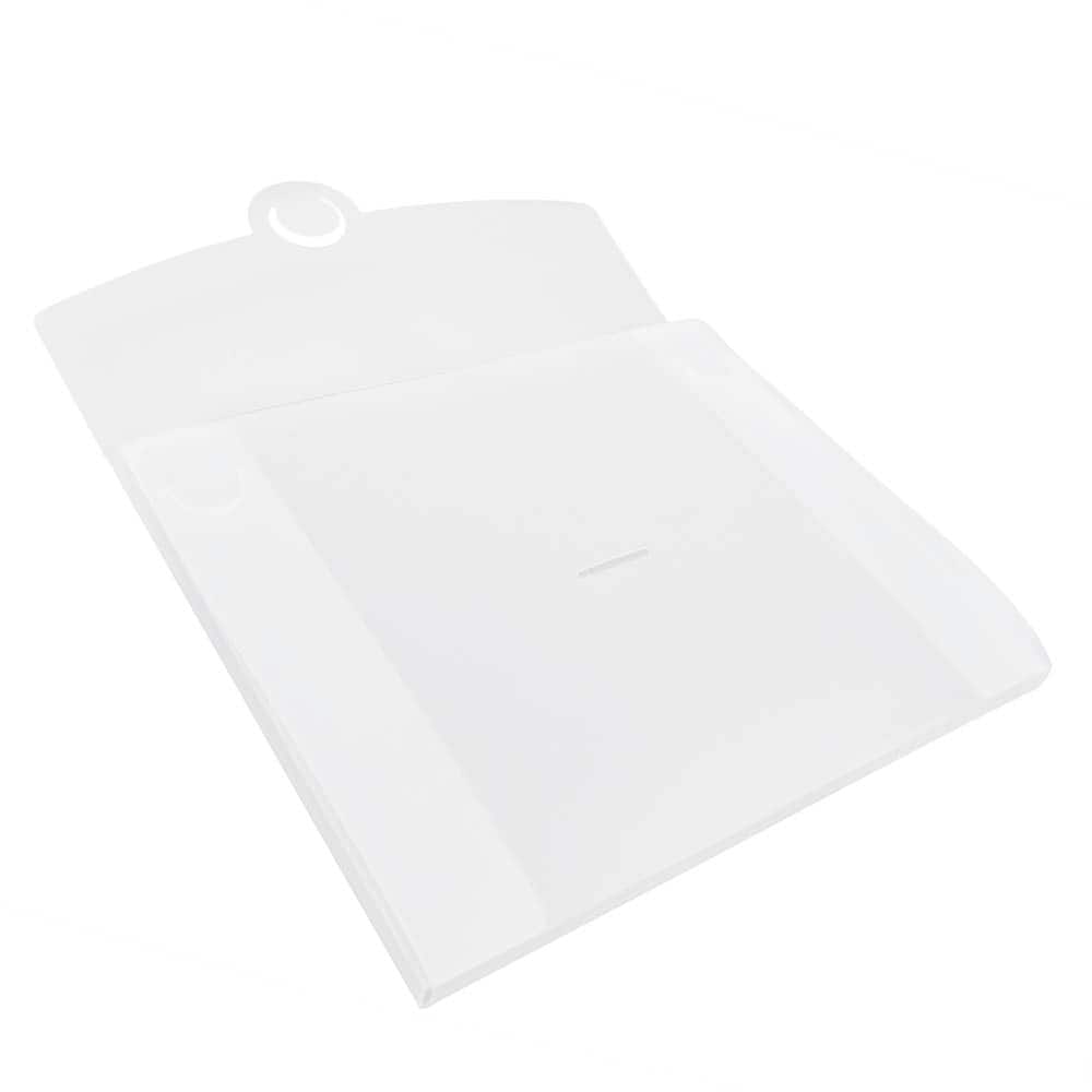 JAM Paper Clear Frost Plastic Portfolio with Circular Tuck Flap Closure 8.5" x 6.5"