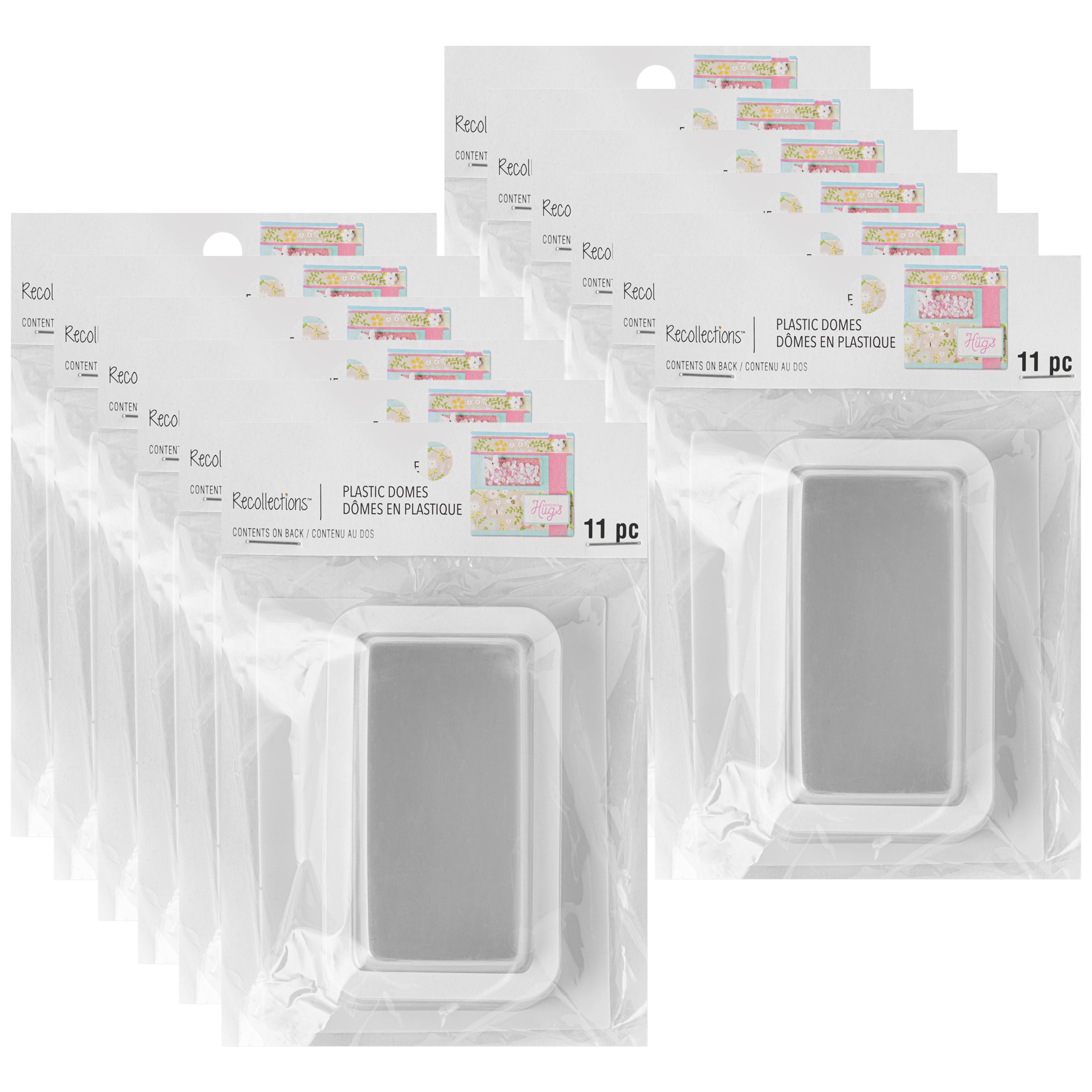 12 Pack: Rectangle Plastic Shaker Domes by Recollections™