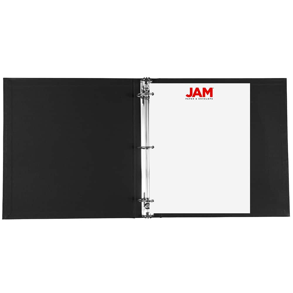 JAM Paper 1.5" Black Premium Linen Textured 3 Ring Binder