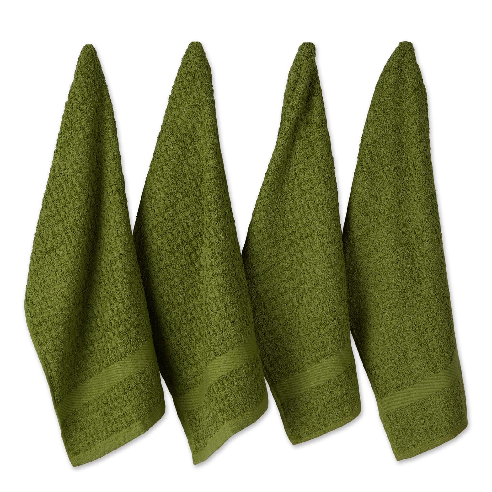 DII® Solid Antique Green Waffle Terry Dish Towels, 4ct.