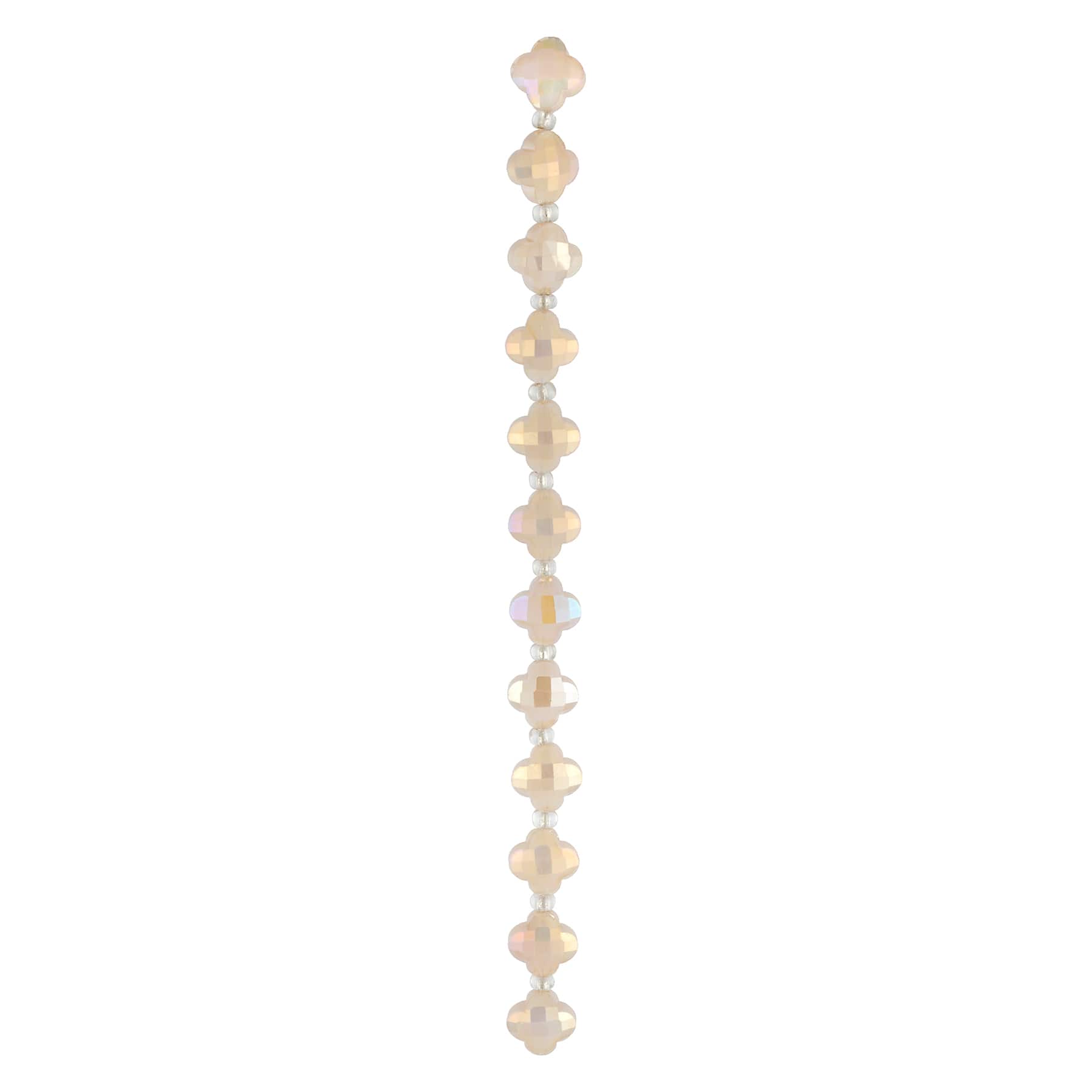 Ivory Faceted Glass Cross Beads, 12mm by Bead Landing&#x2122;