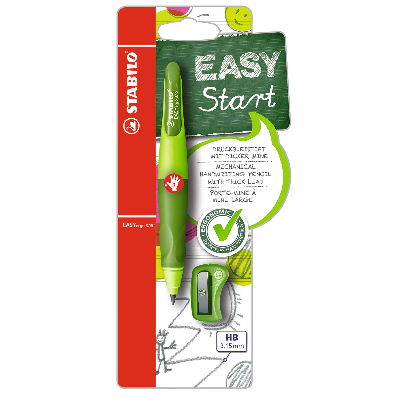 Stabilo&#xAE; EASYergo Green &#x26; Dark Green Right-Handed Mechanical Pencil