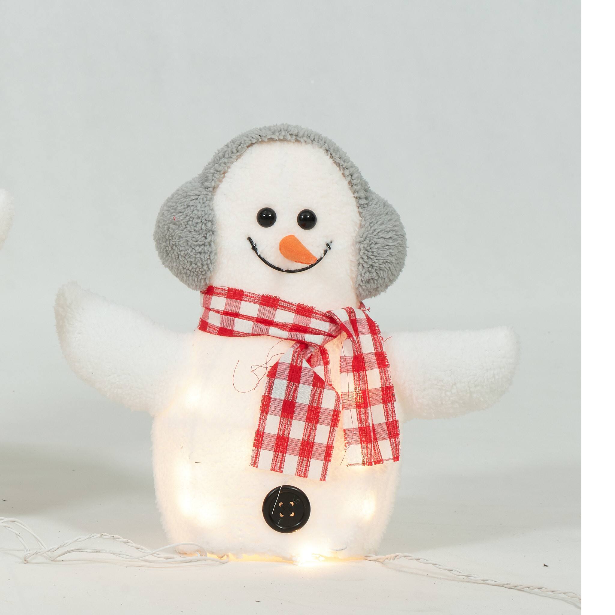 3-Piece Plush Snowman Family Sculpture Set