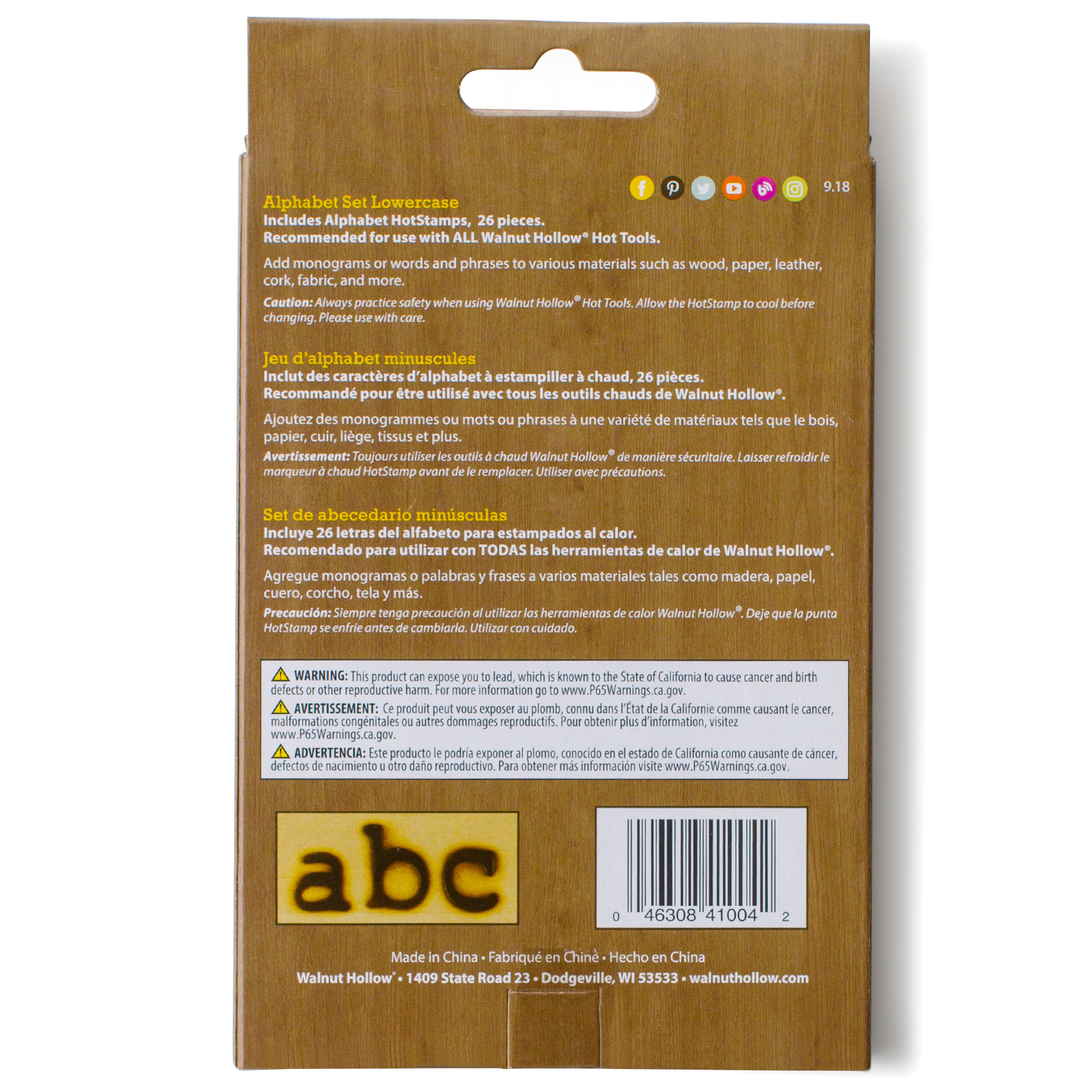 Walnut Hollow® Hot Stamps Lowercase Alphabet Set