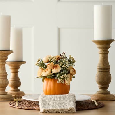 Mini Floral Pumpkin Place Setting