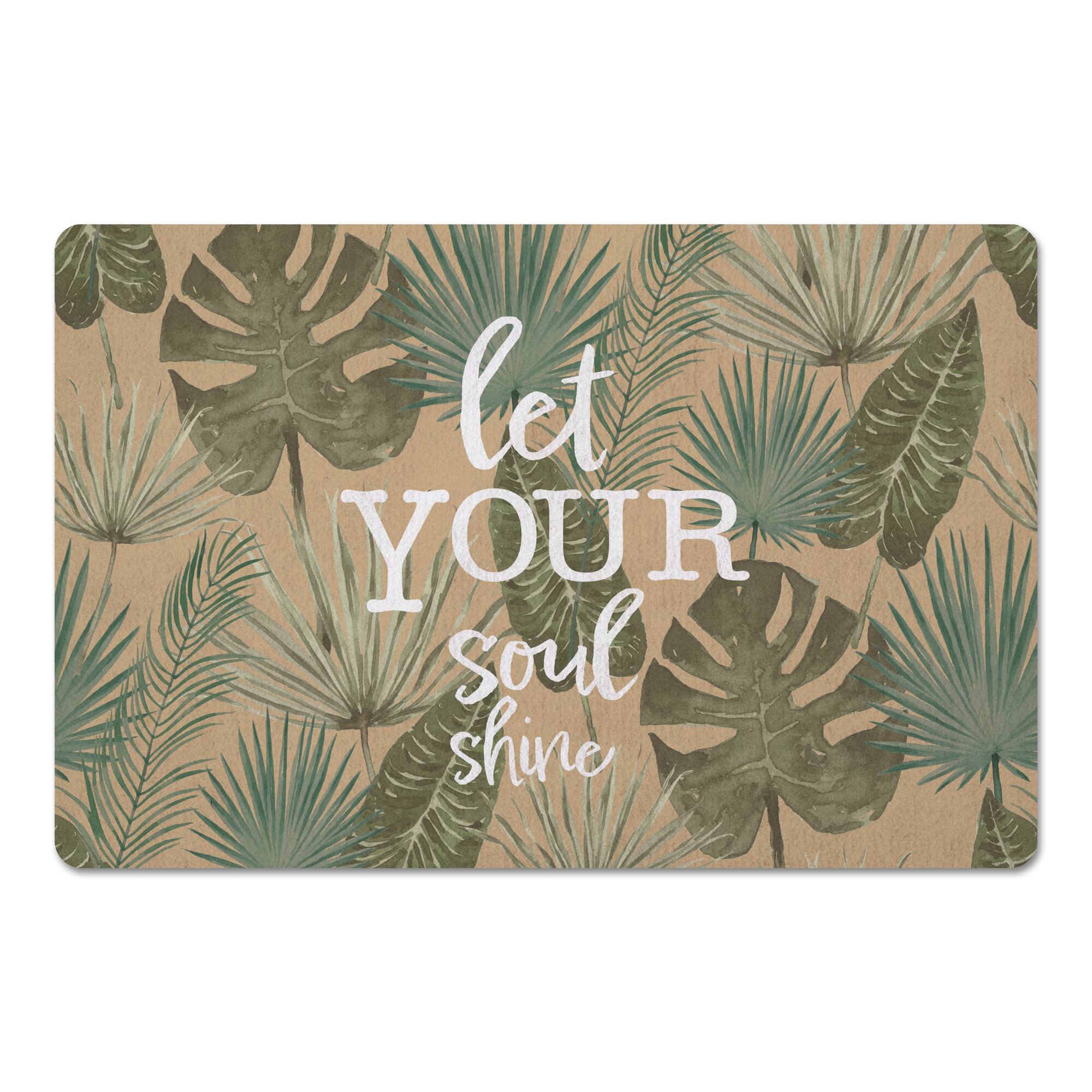 Let Your Soul Shine Topical Palm Floor Mat