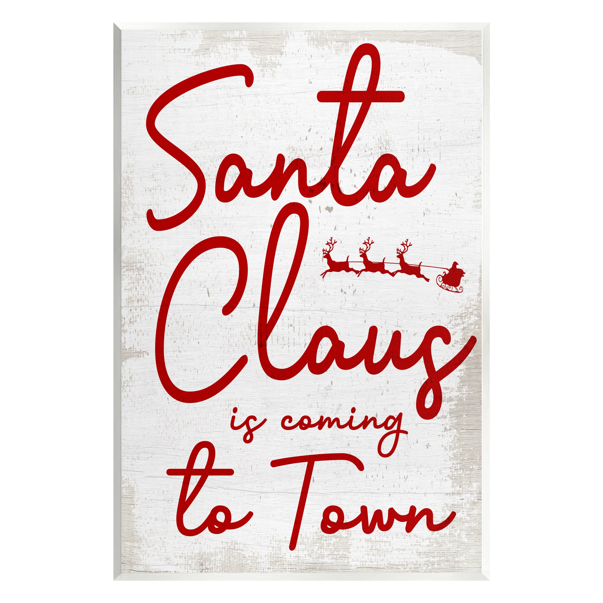 Stupell Industries Santa Claus Coming to Town Phrase Wall Plaque Art