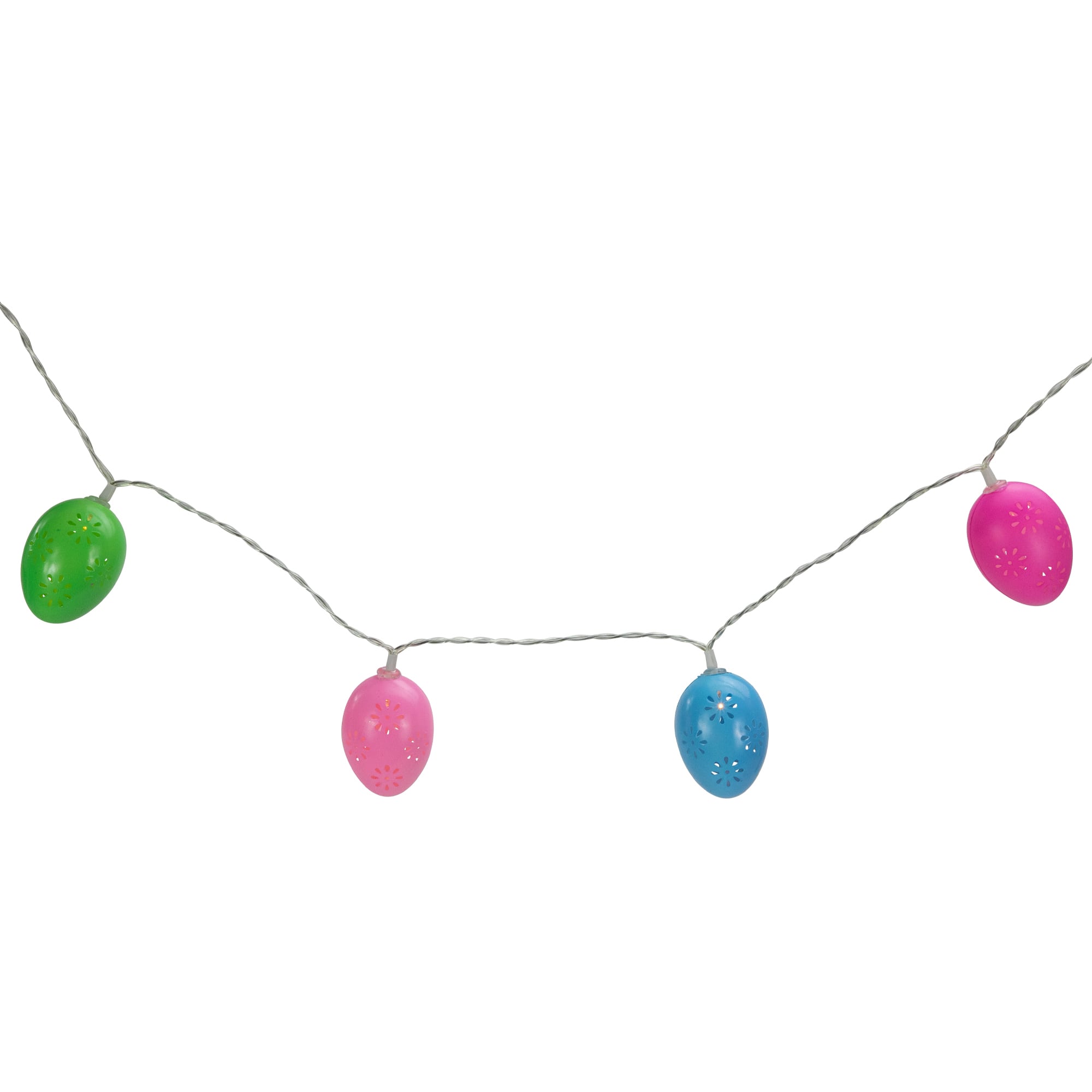 10ct. Multicolor Easter Egg LED String Lights with Clear Wire