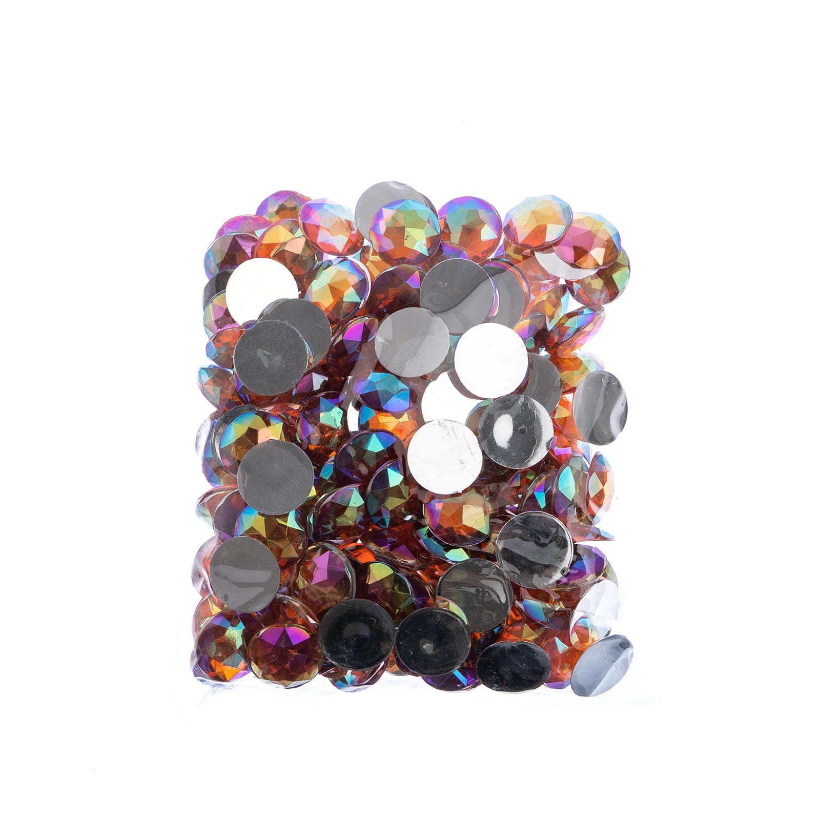 John Bead 16mm AB Acrylic Round Flat Back Rhinestones, 200ct.