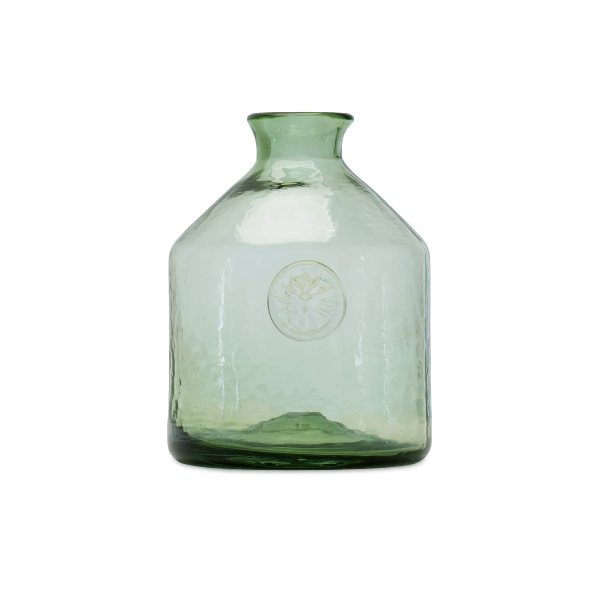 6.75&#x22; Decorative Sage Glass Vase
