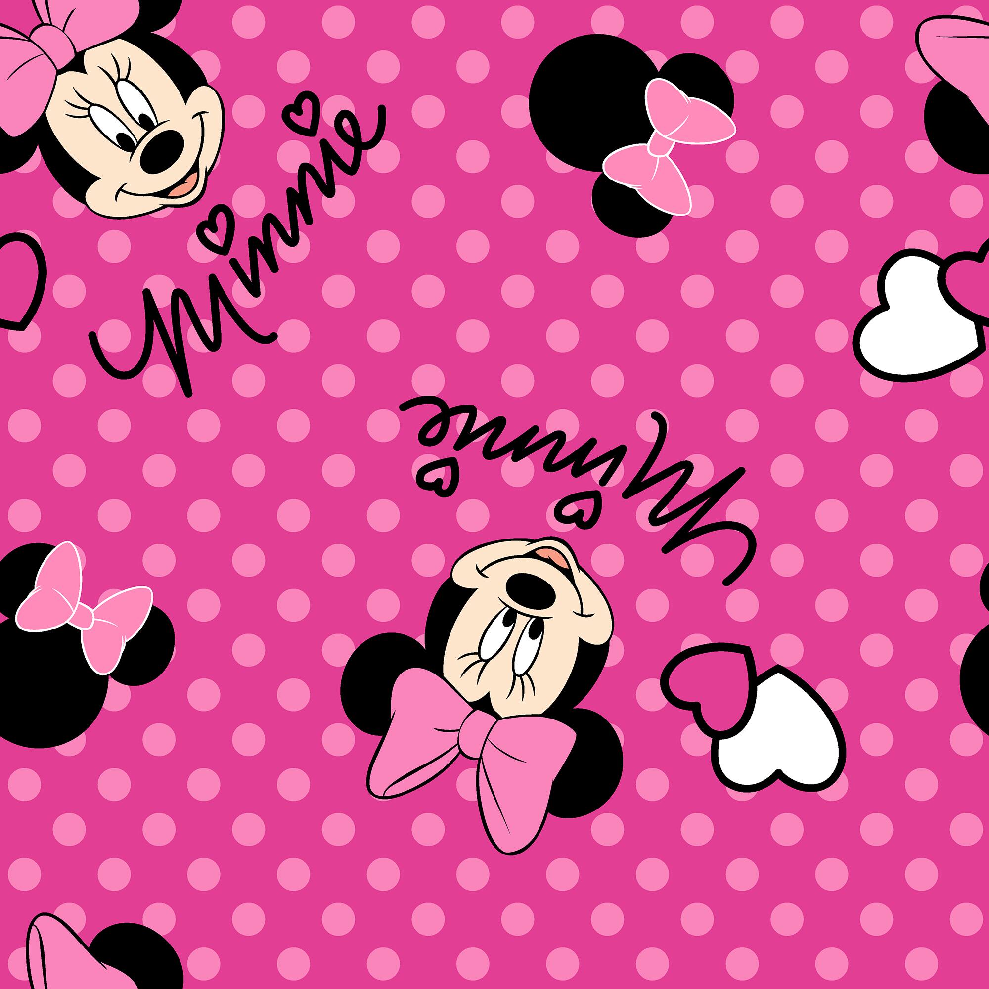 Springs Creative Disney&#xAE; Minnie Heads on Pink Fleece
