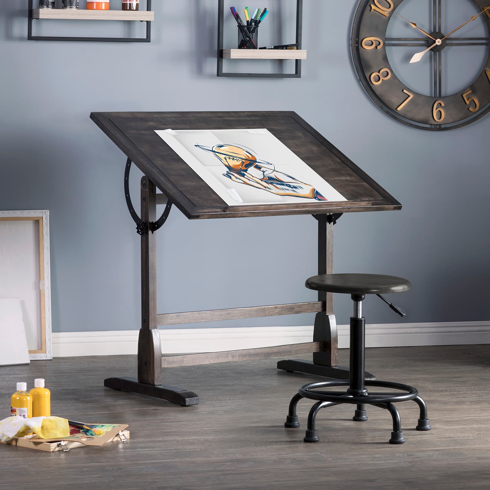 Studio Designs Vintage Wood Drafting Table