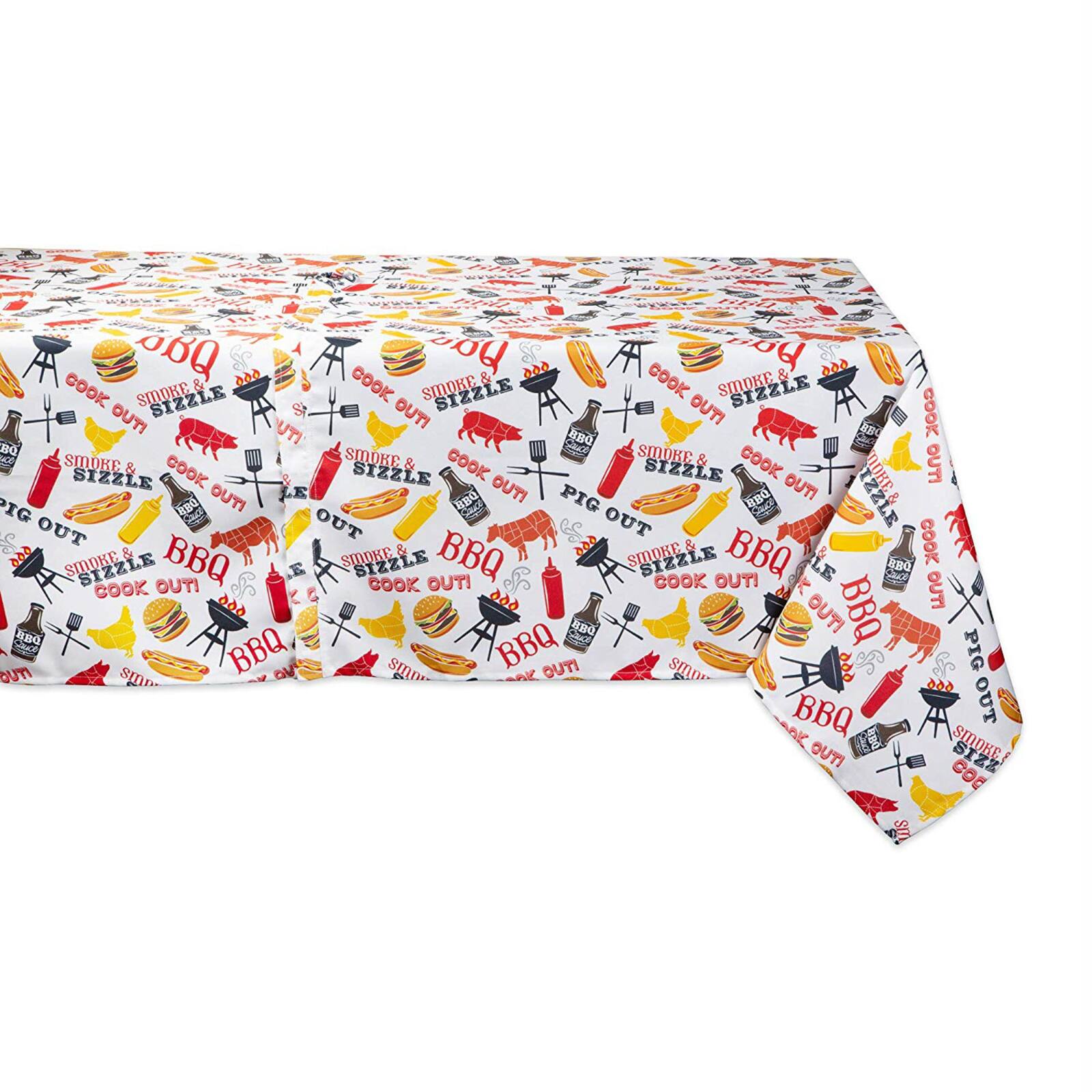 DII® 84" BBQ Fun Print Outdoor Tablecloth with Zipper
