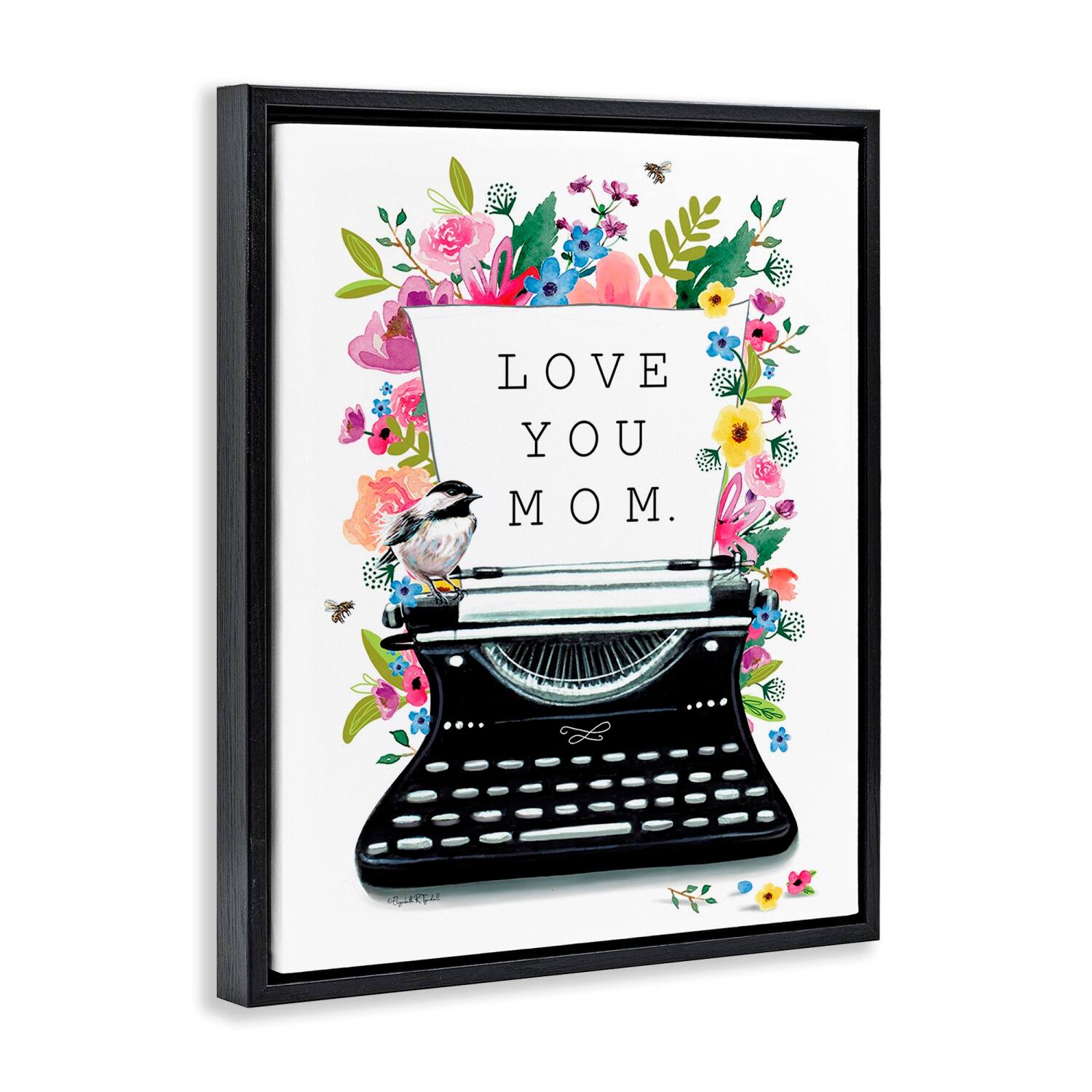 Stupell Industries Love You Mom Typewriter Floater Framed Art
