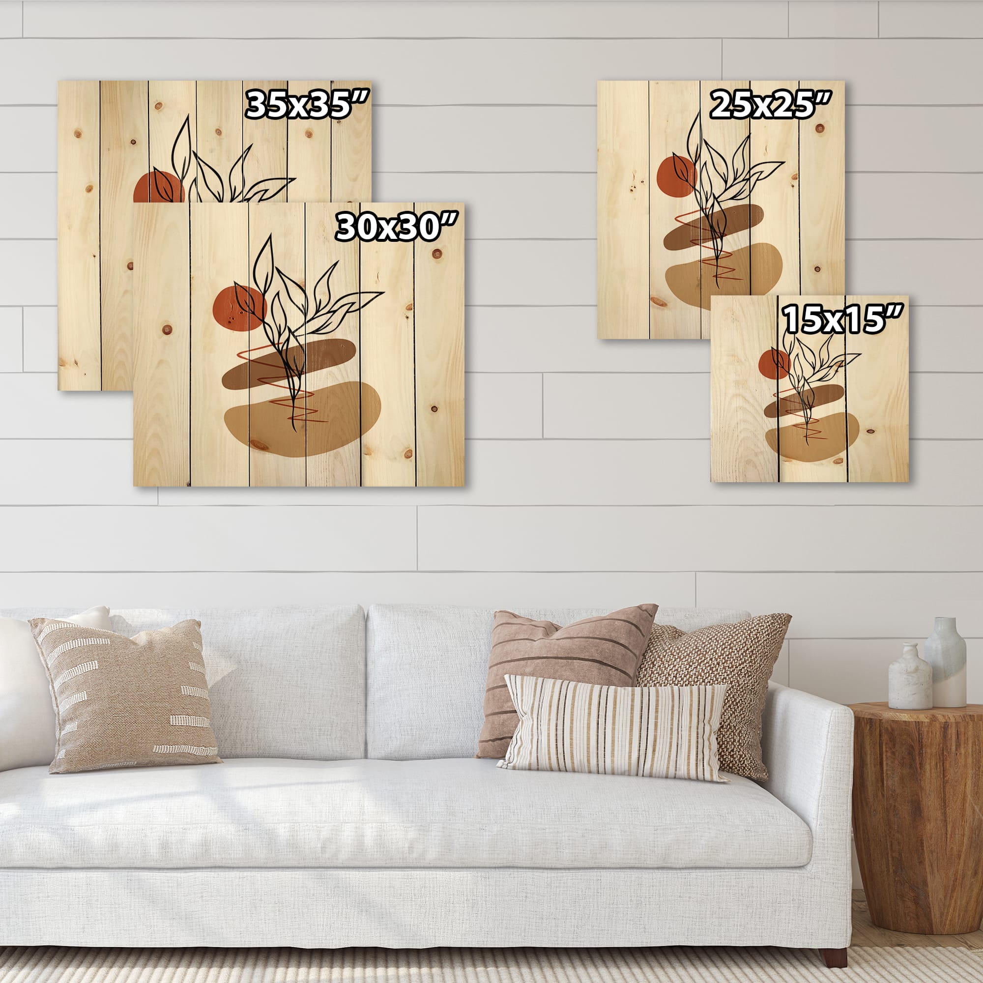 Designart - Elementary Shapes With Abstract Flowers Plants II