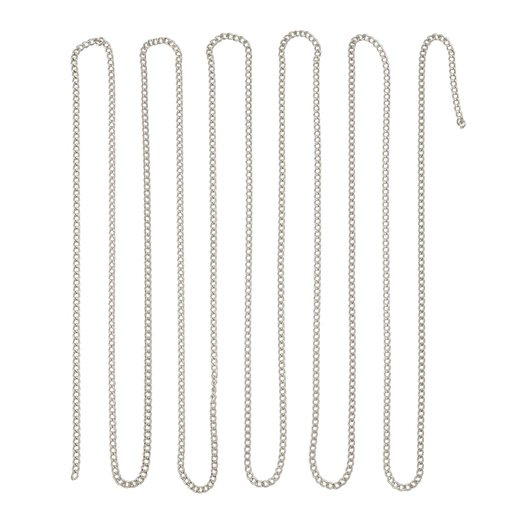 12 Pack: 96" Rhodium Curb Chain by Bead Landing™
