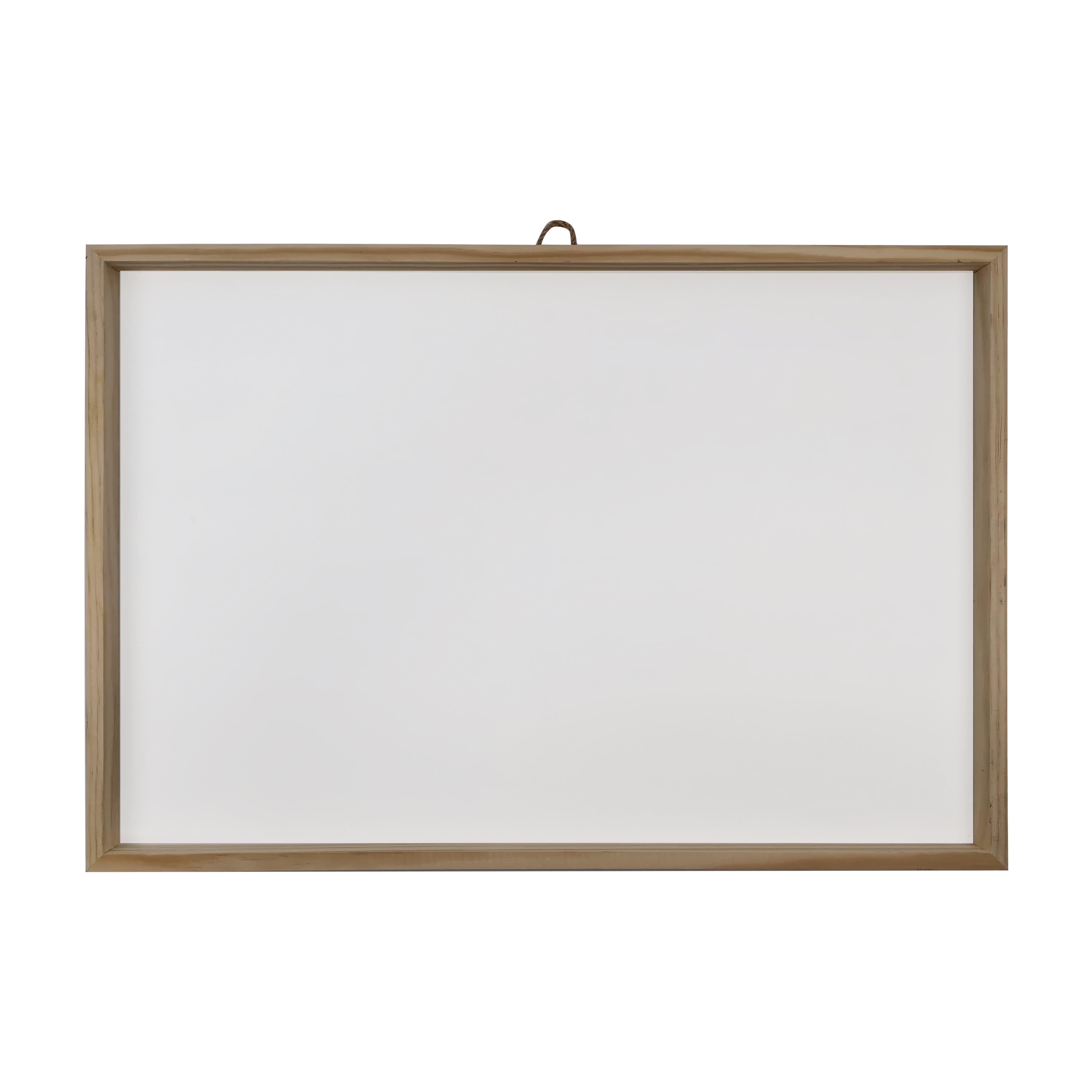 17&#x22; x 25&#x22; White Plaque with Natural Wood Frame by Make Market&#xAE;