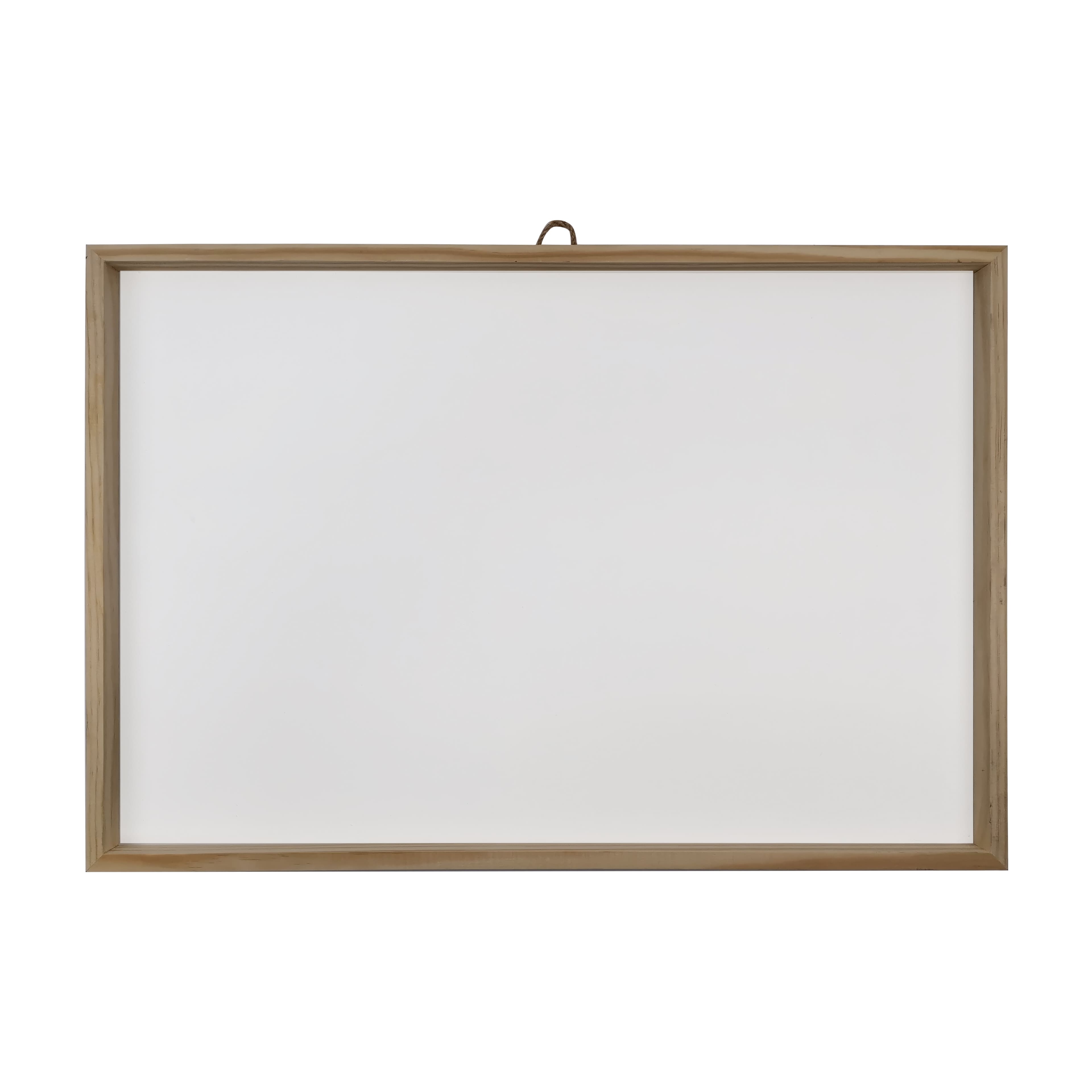 17" x 25" White Plaque with Natural Wood Frame by Make Market®