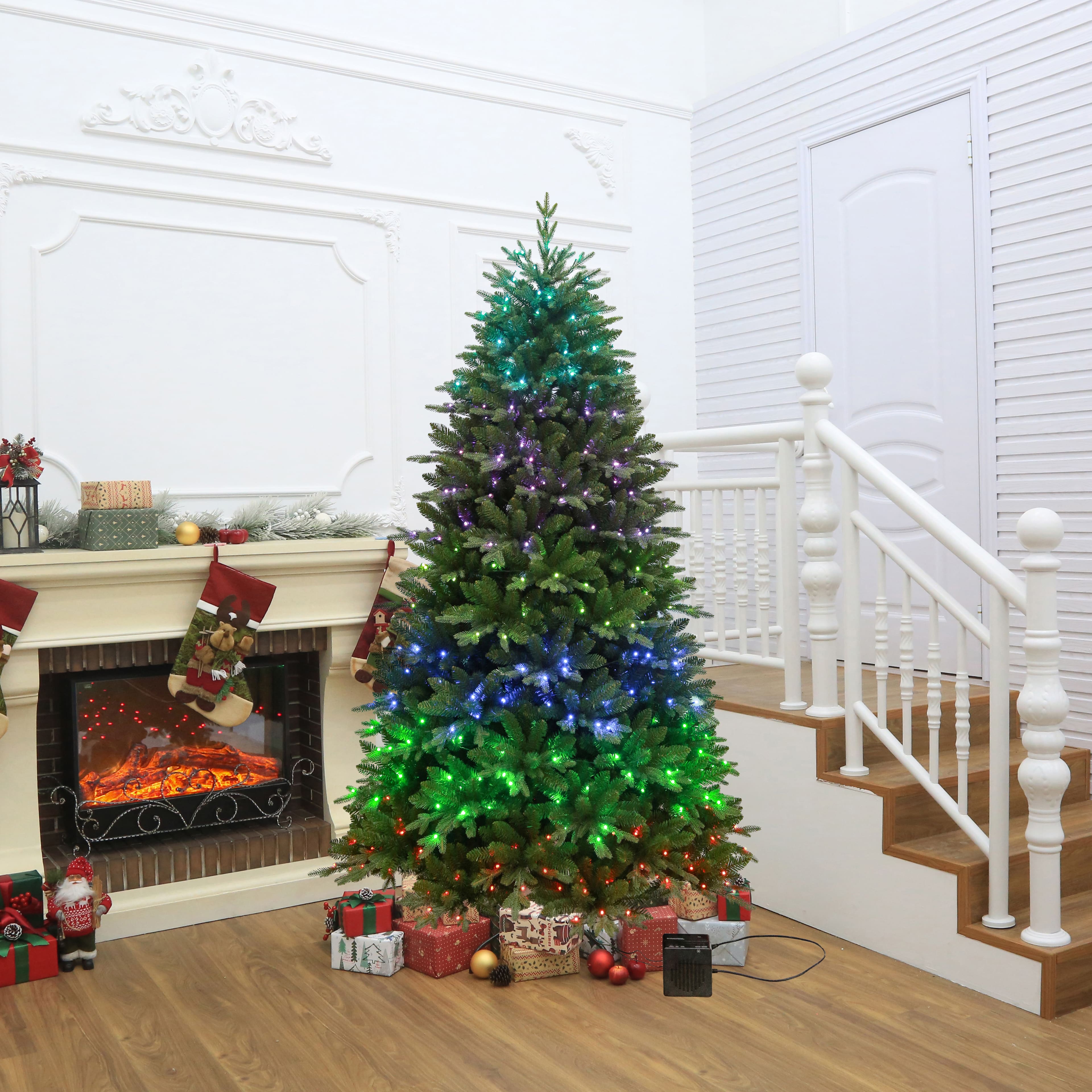 7.5ft. Pre-Lit Melody Spruce Artificial Christmas Tree, Music Sync Colour Changing Mini LED Lights by Ashland&#xAE;