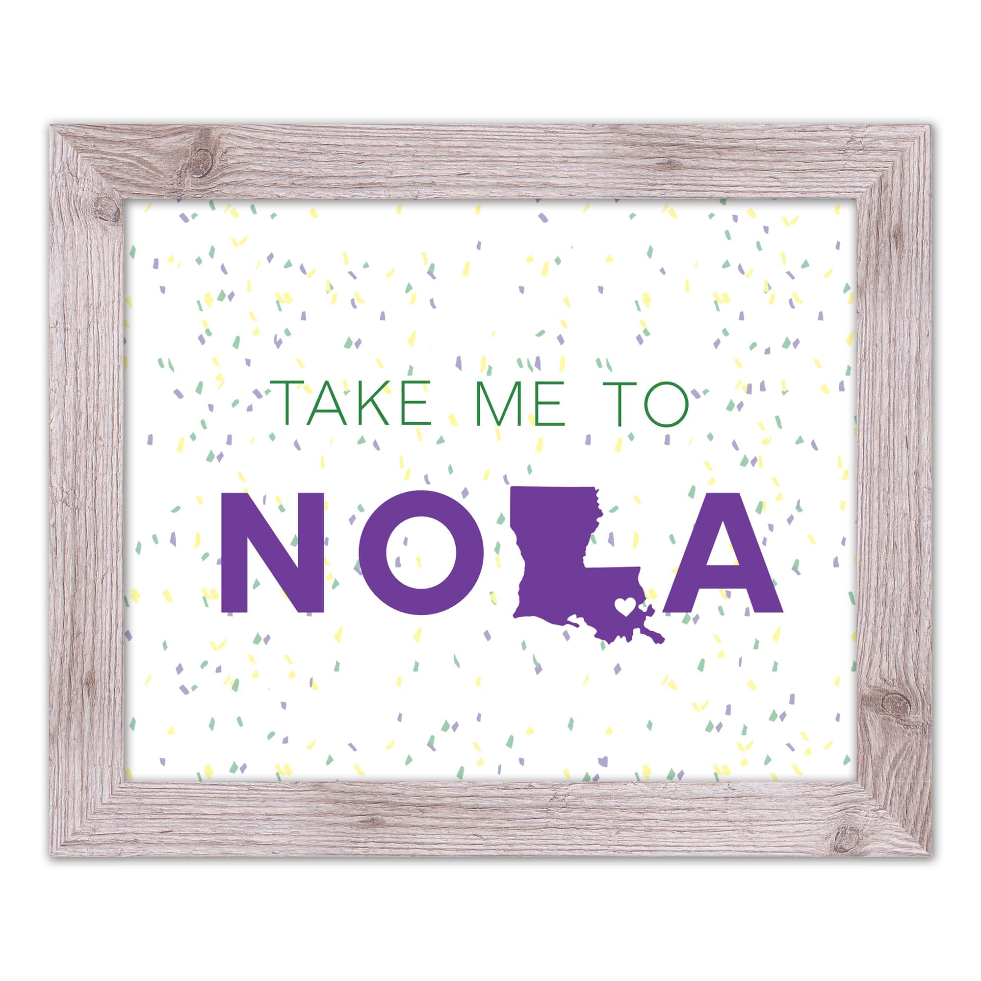 Take Me To Nola Confetti Western White Framed Print